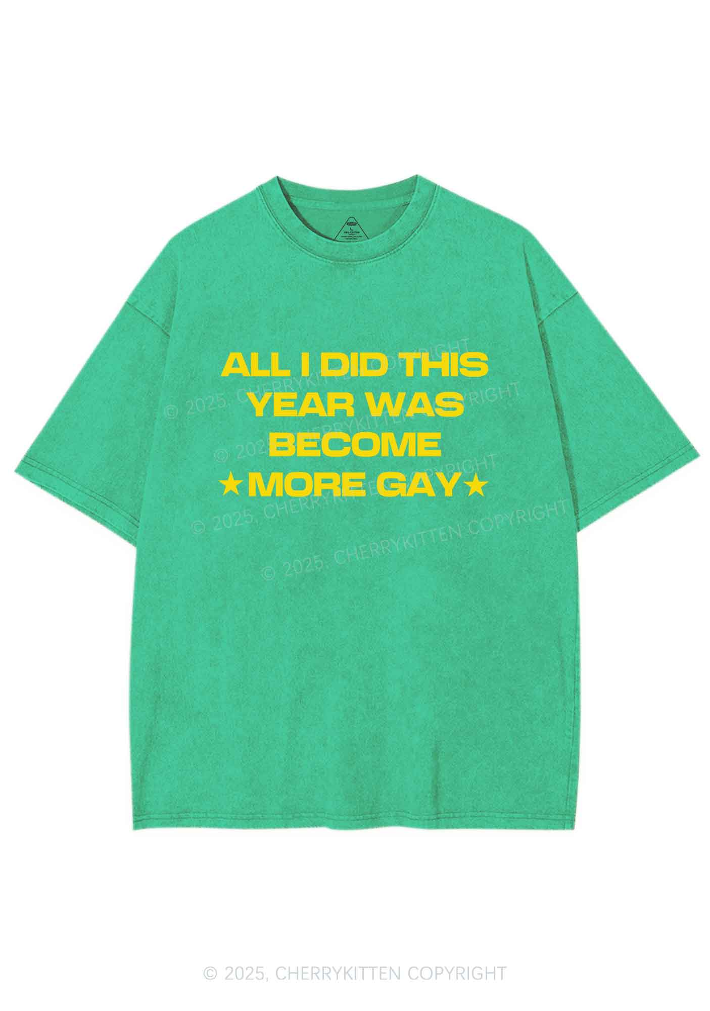 Become More Gay Pride Y2K Shirts Washed Tee Cherrykitten - Image 7