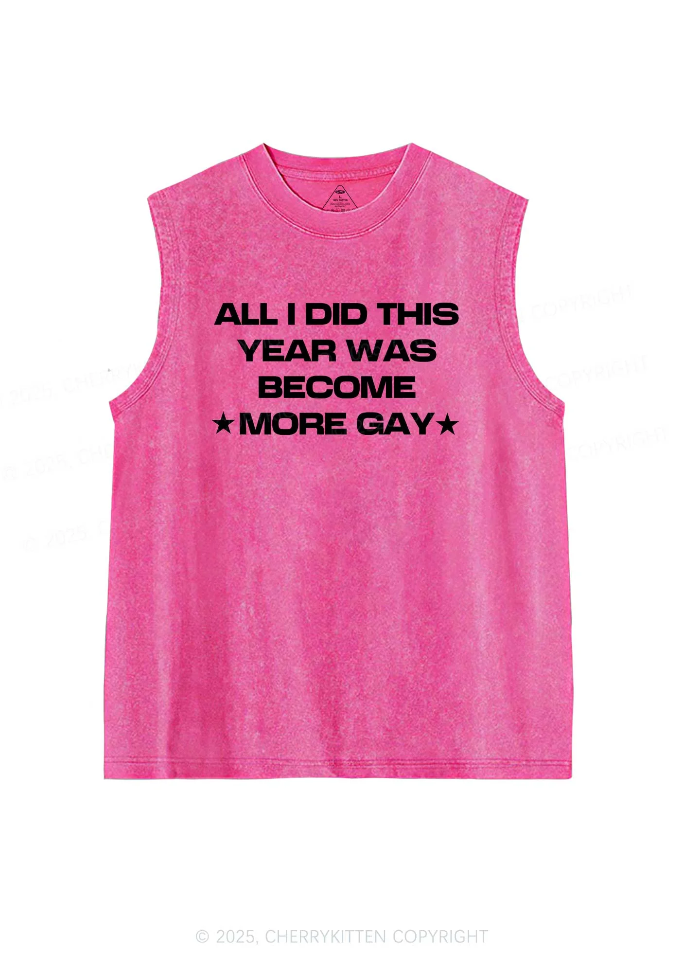 Become More Gay Pride Y2K Washed Muscle Tank Cherrykitten - Image 3