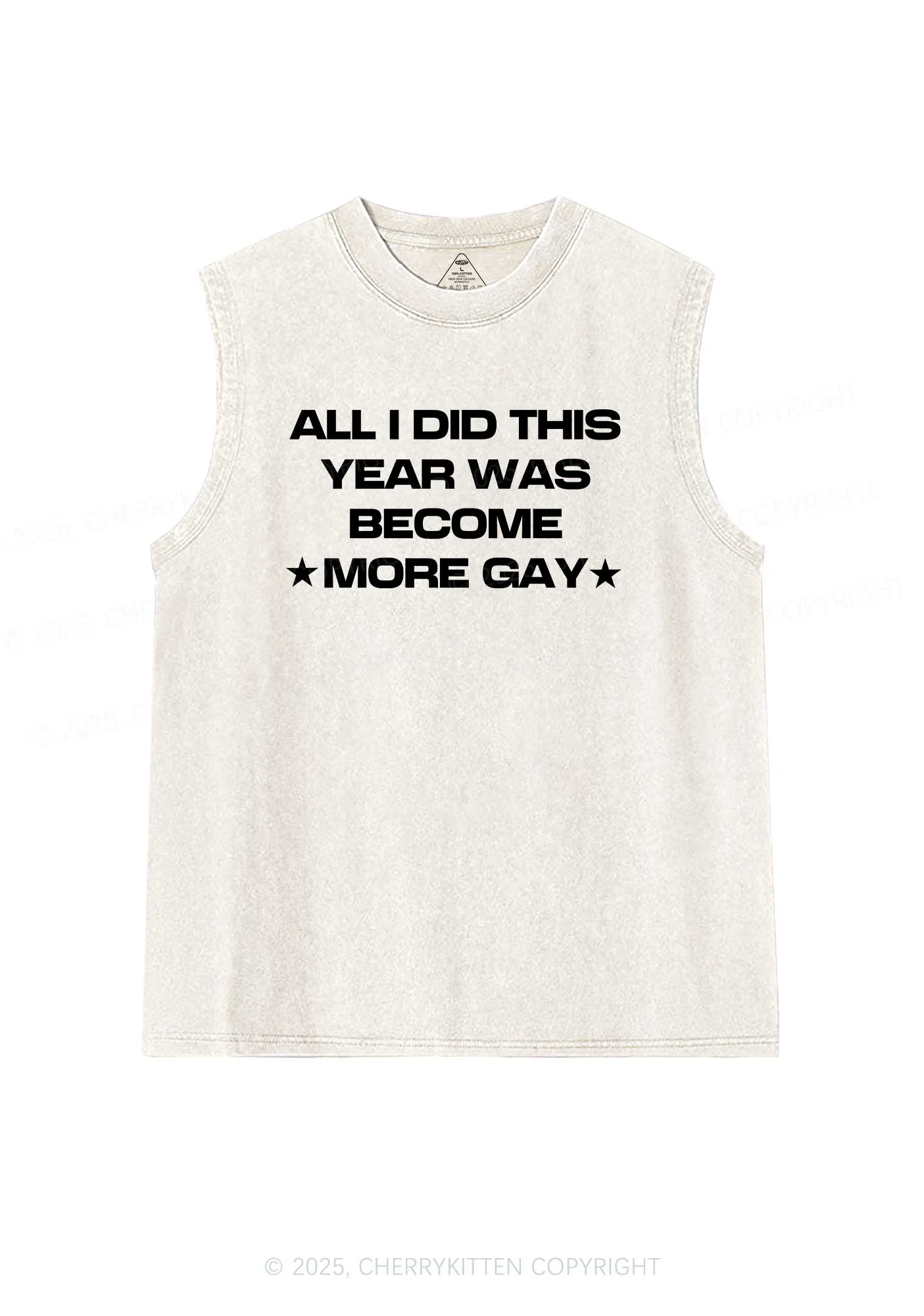 Become More Gay Pride Y2K Washed Muscle Tank Cherrykitten - Image 4