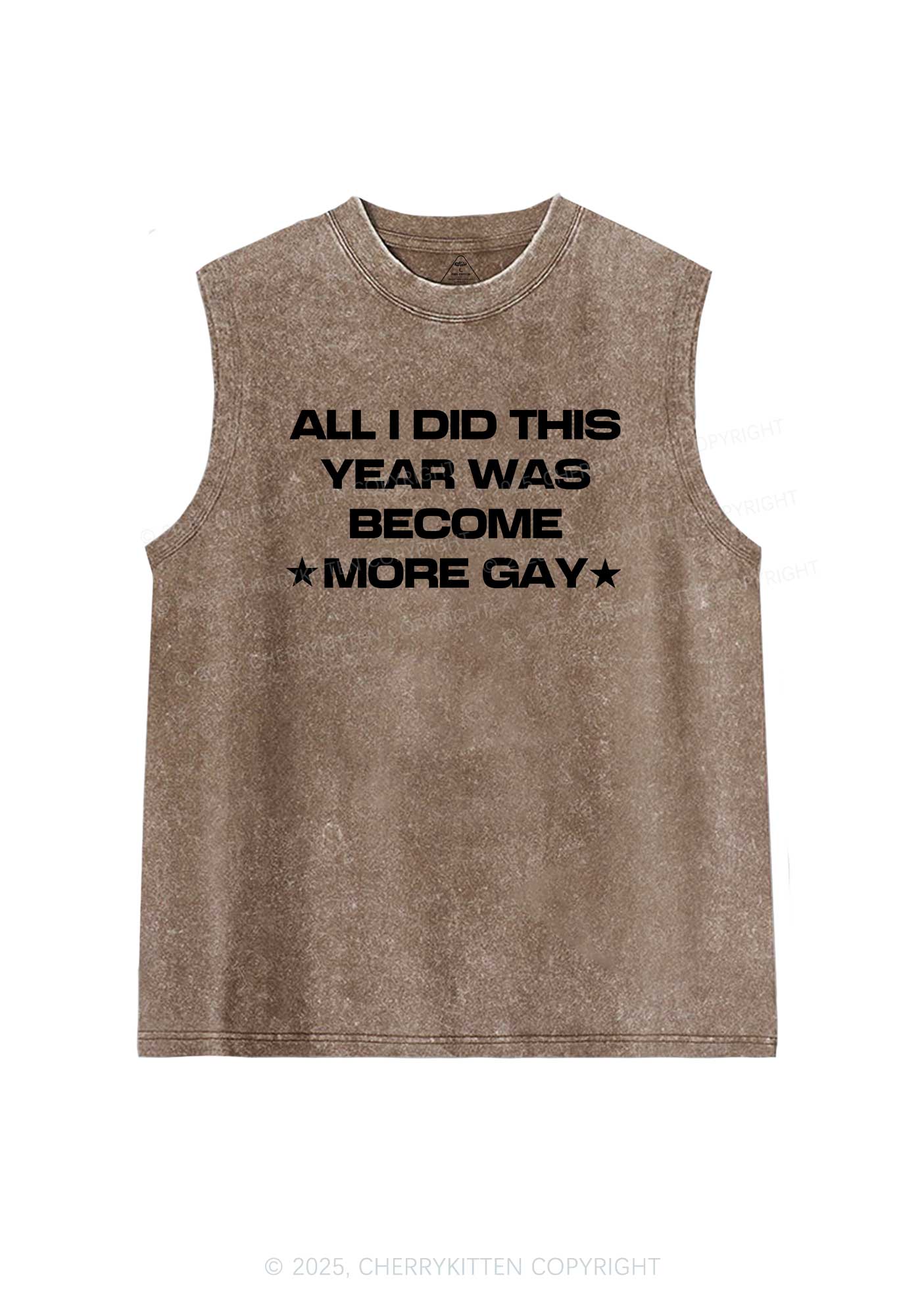 Become More Gay Pride Y2K Washed Muscle Tank Cherrykitten - Image 5