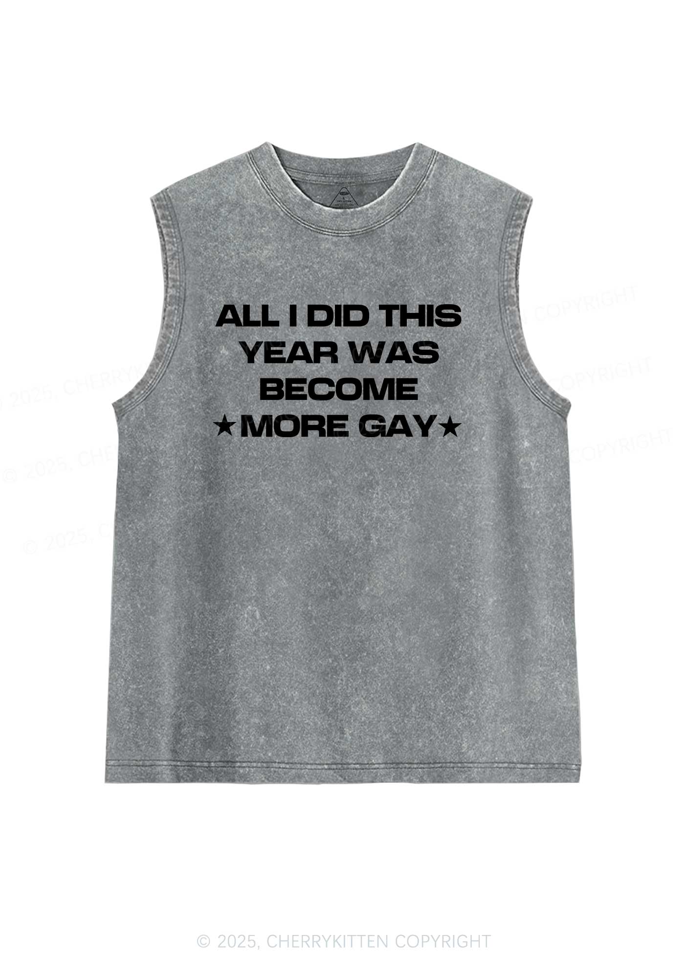 Become More Gay Pride Y2K Washed Muscle Tank Cherrykitten - Image 6