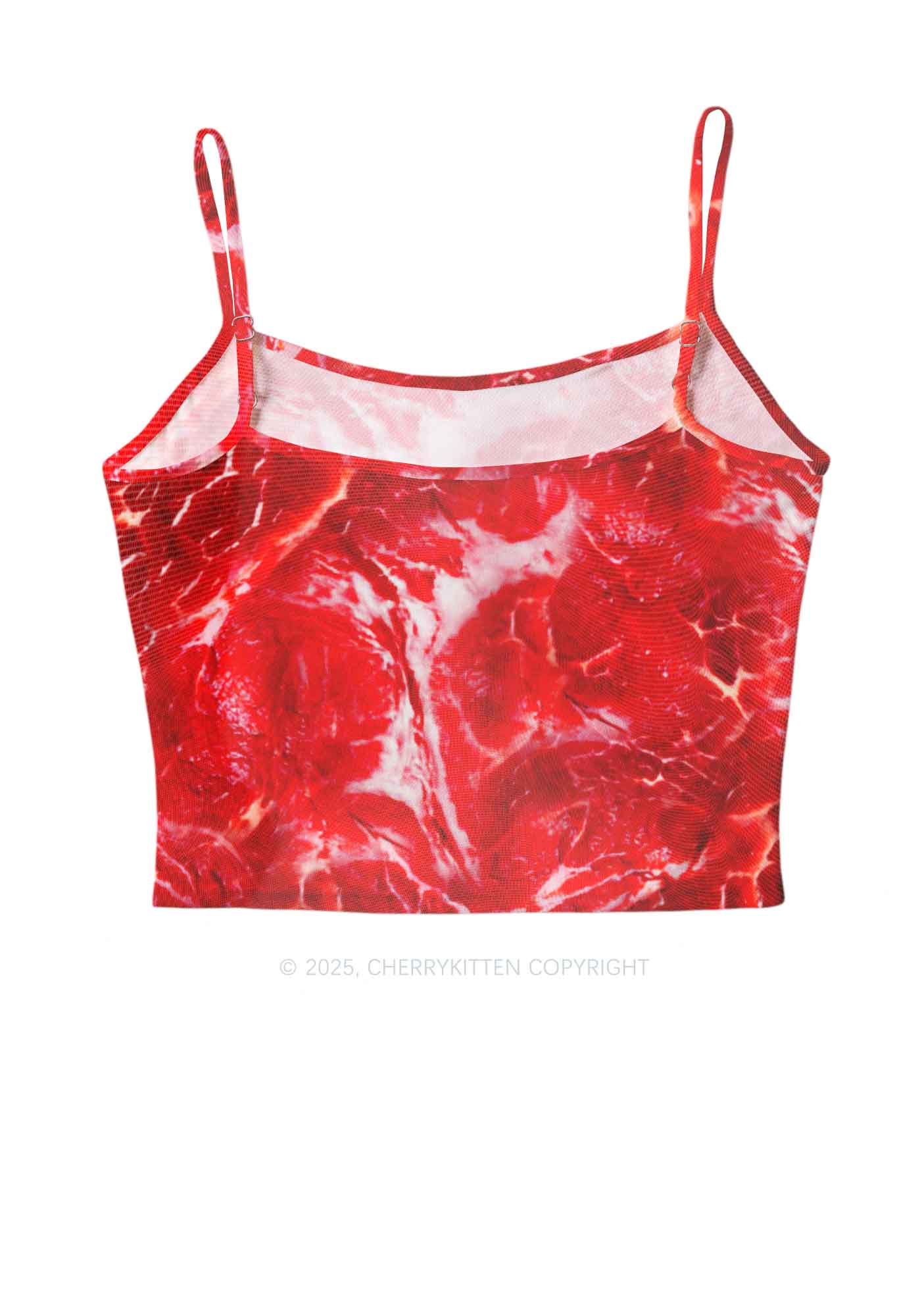 Beef Steak Texture Y2K Mesh Cami Tank Cherrykitten - Image 3