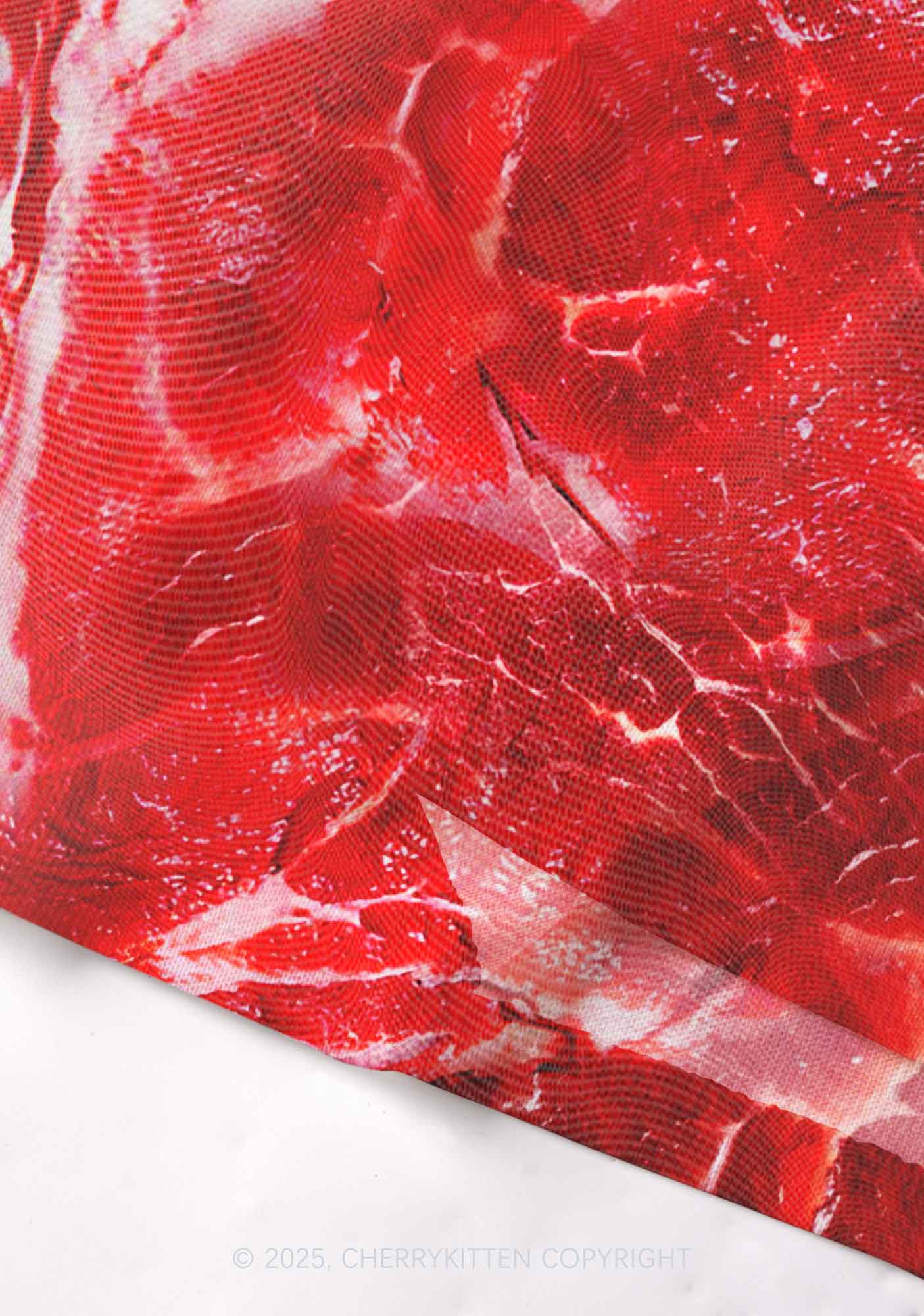Beef Steak Texture Y2K Mesh Cami Tank Cherrykitten - Image 4