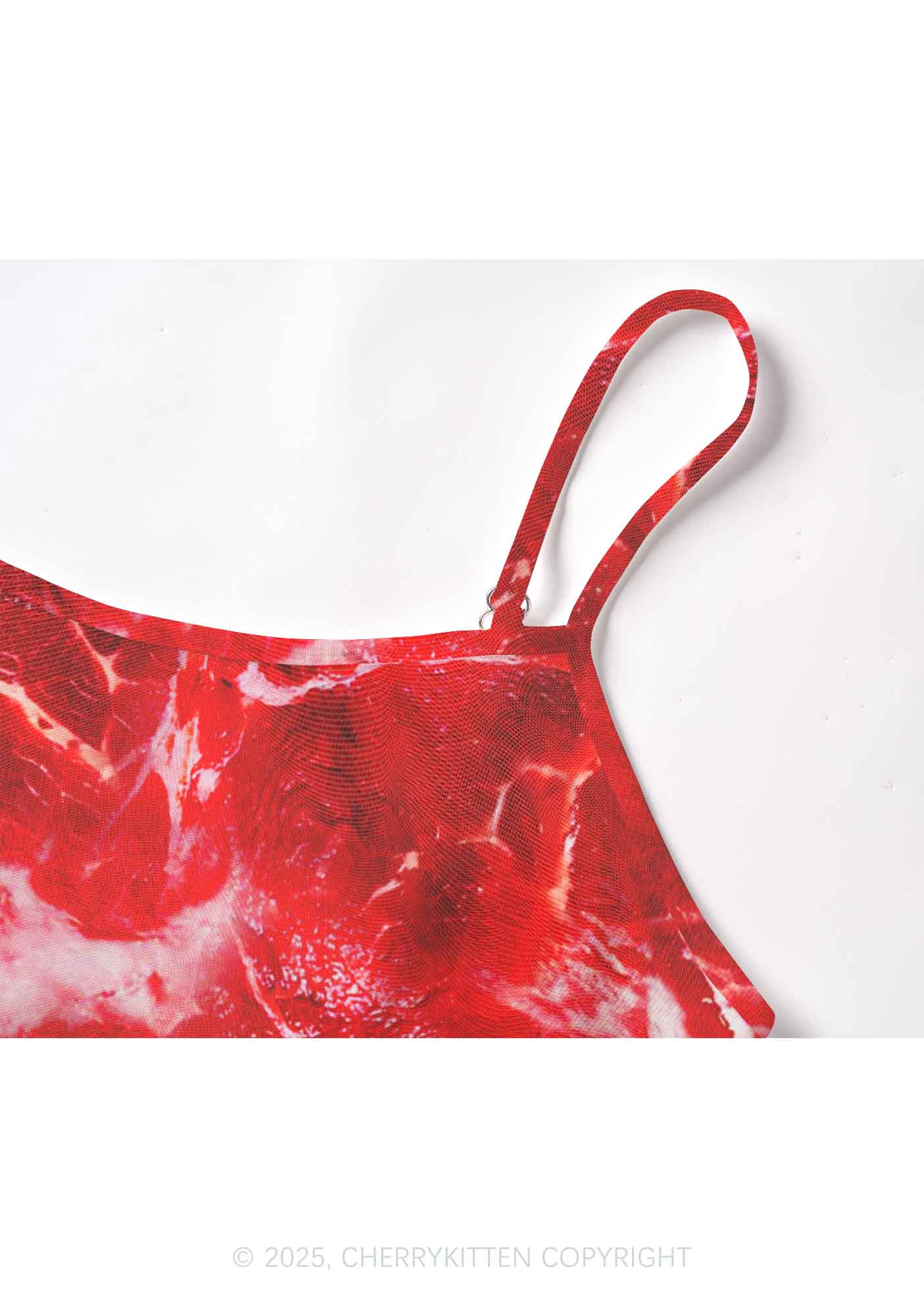 Beef Steak Texture Y2K Mesh Cami Tank Cherrykitten - Image 5