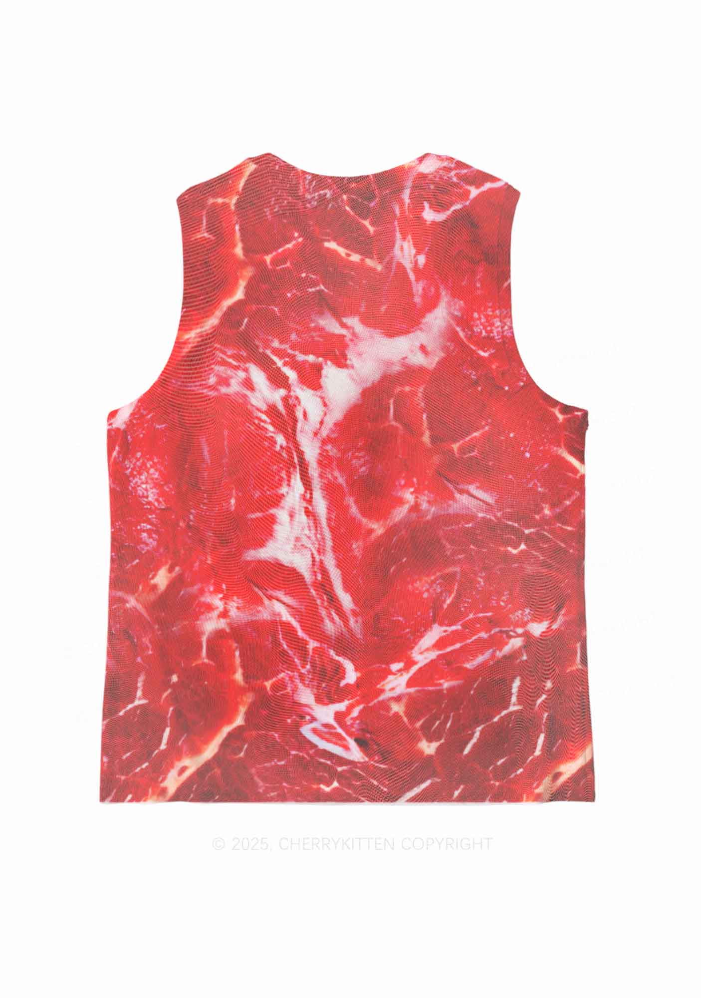 Beef Steak Texture Y2K Mesh Muscle Tank Cherrykitten - Image 4