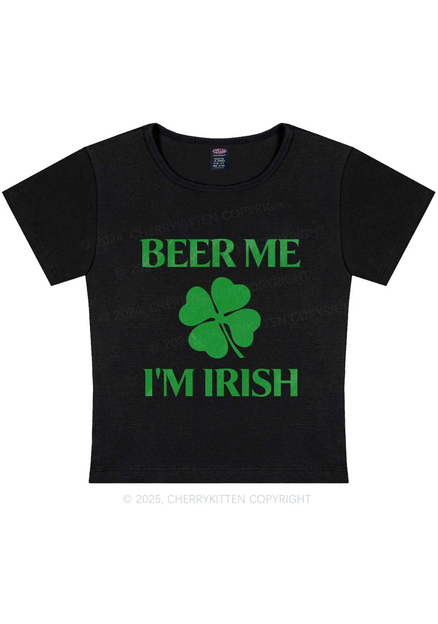 Beer Irish St Patricks Y2K Baby Tee Cherrykitten - Image 4