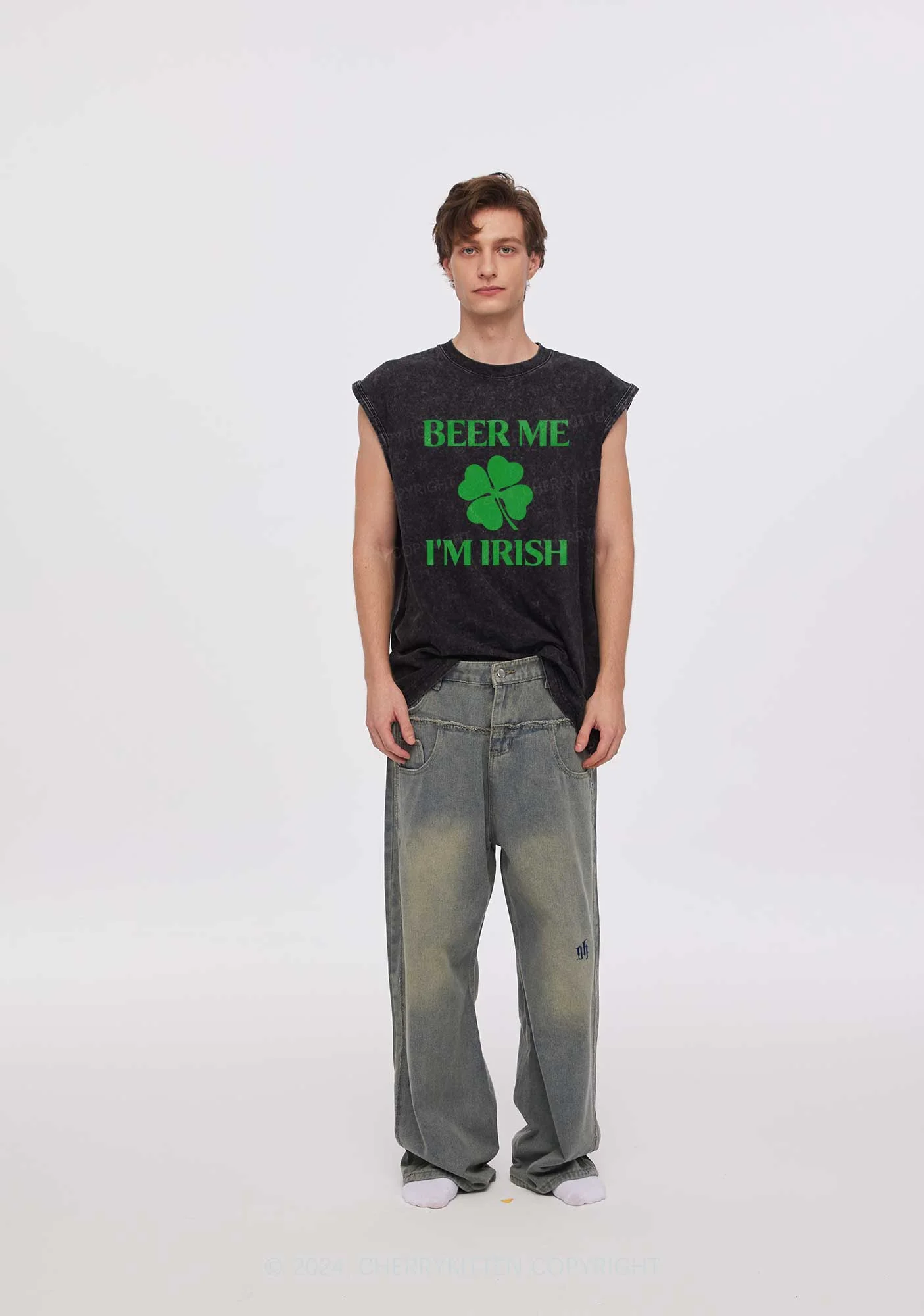 Beer Irish St Patricks Y2K Washed Tank Cherrykitten - Image 2