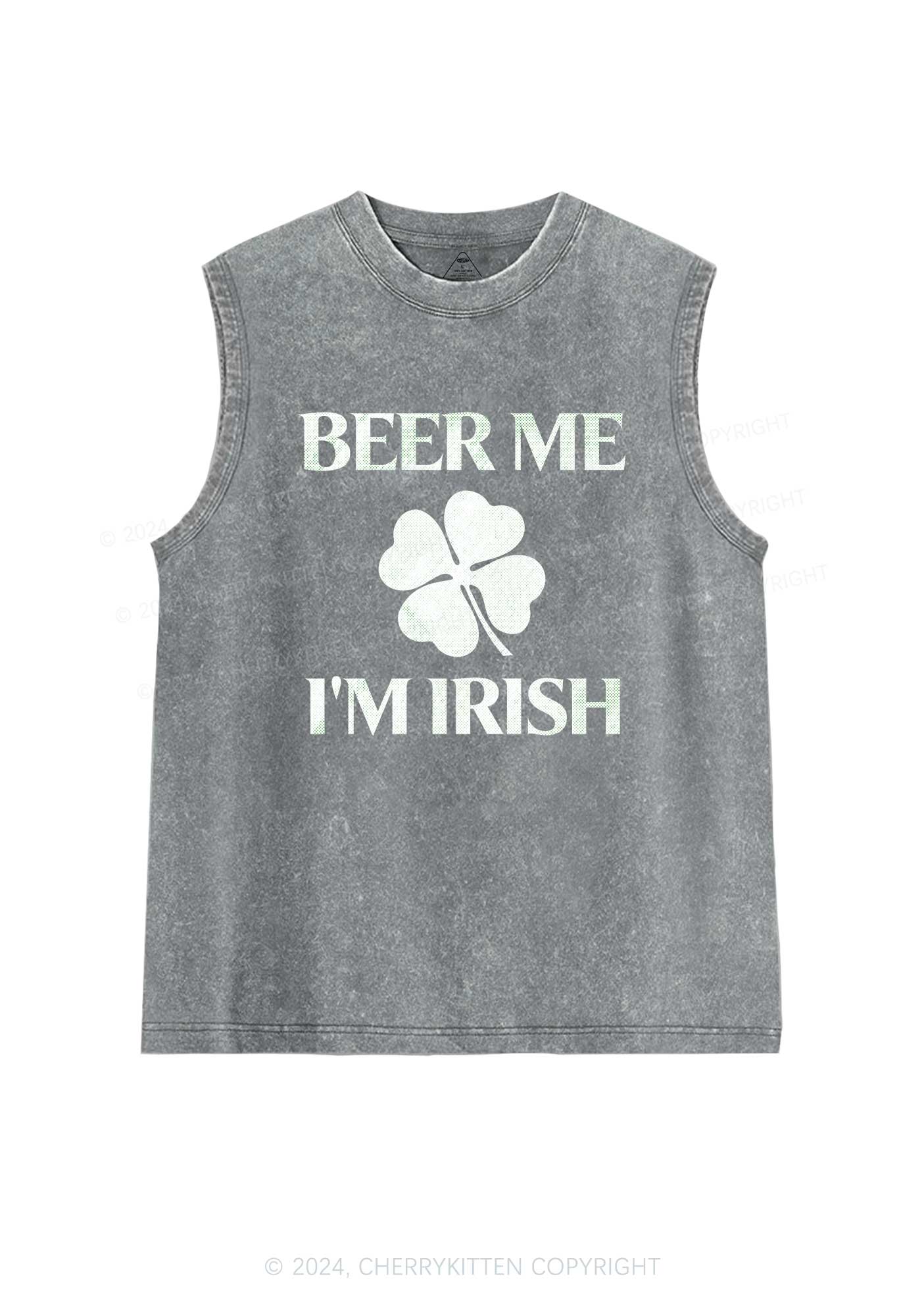 Beer Irish St Patricks Y2K Washed Tank Cherrykitten - Image 5