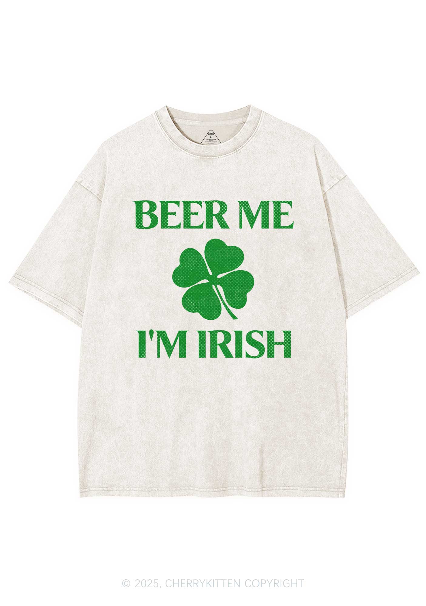 Beer Irish St Patricks Y2K Washed Tee Cherrykitten - Image 4
