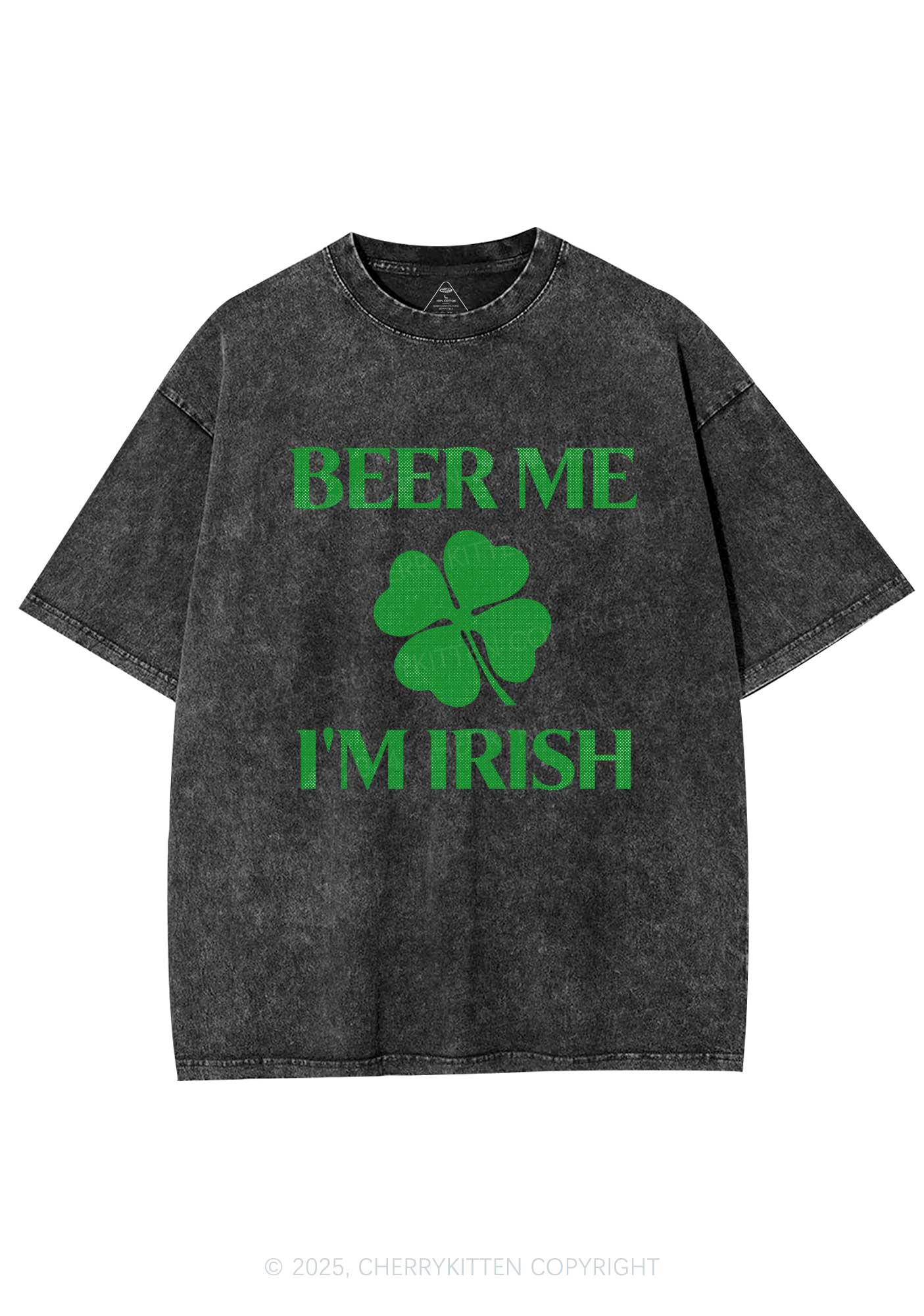 Beer Irish St Patricks Y2K Washed Tee Cherrykitten - Image 5