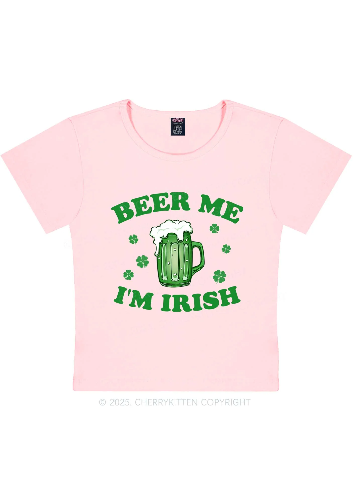 Beer Me Im Irish St Patricks Y2K Baby Tee Cherrykitten - Image 10