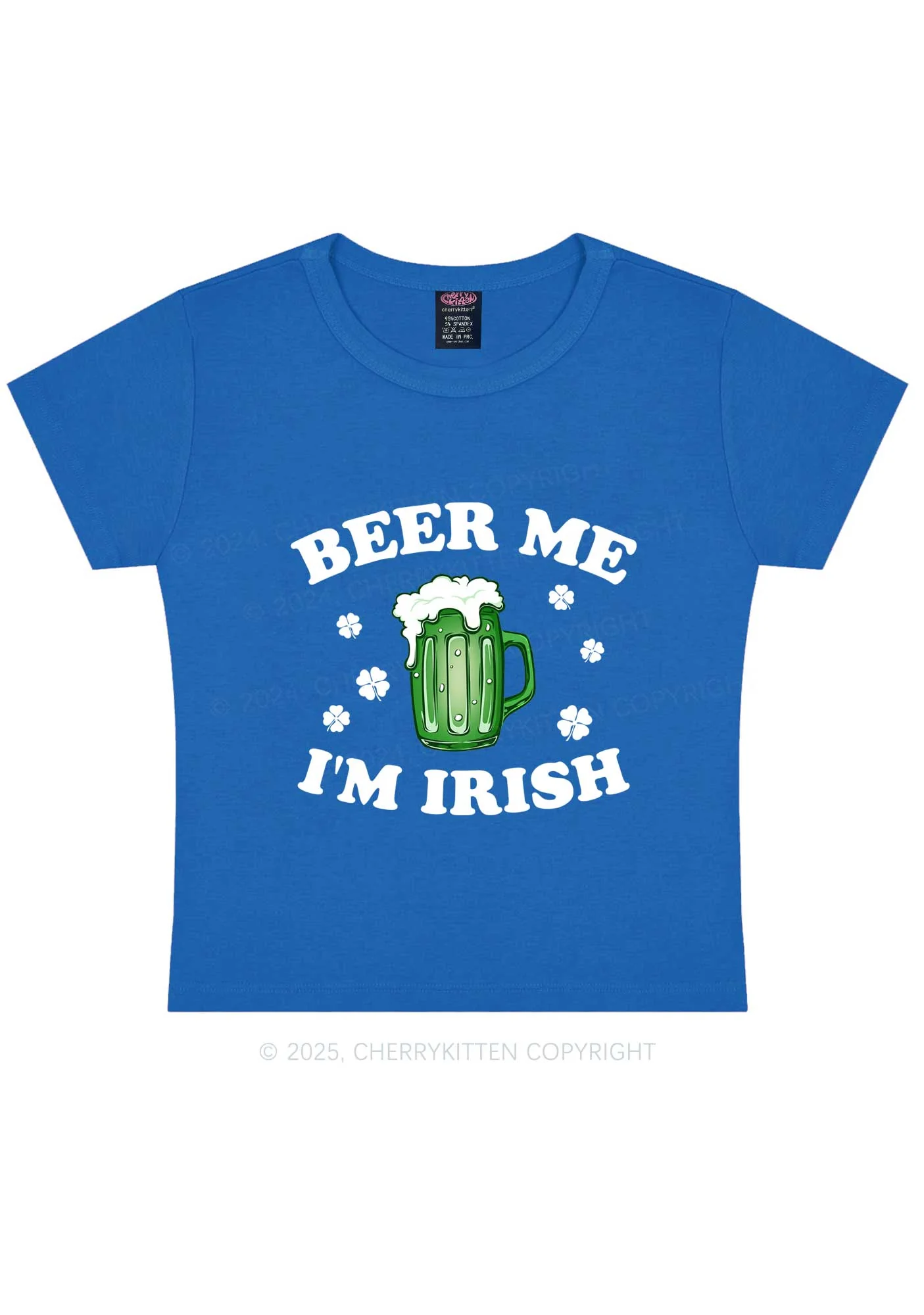 Beer Me Im Irish St Patricks Y2K Baby Tee Cherrykitten - Image 12