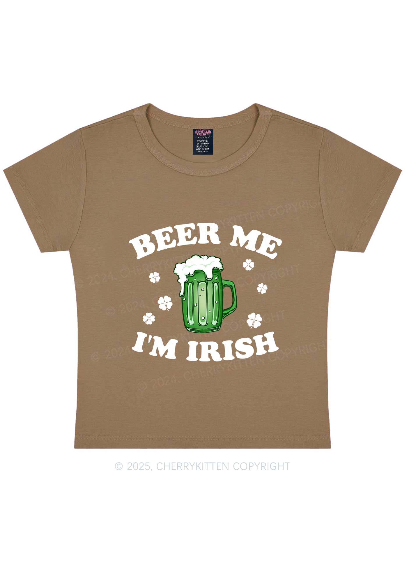 Beer Me Im Irish St Patricks Y2K Baby Tee Cherrykitten - Image 13