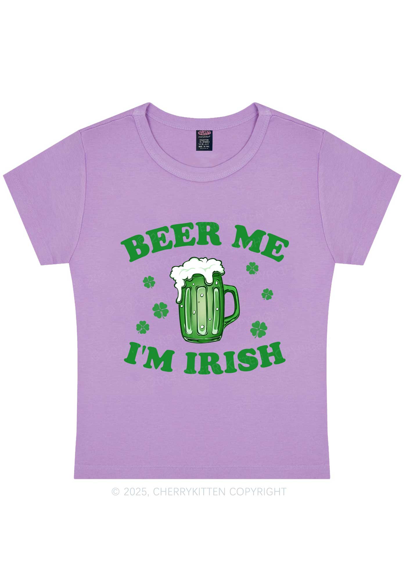 Beer Me Im Irish St Patricks Y2K Baby Tee Cherrykitten - Image 7