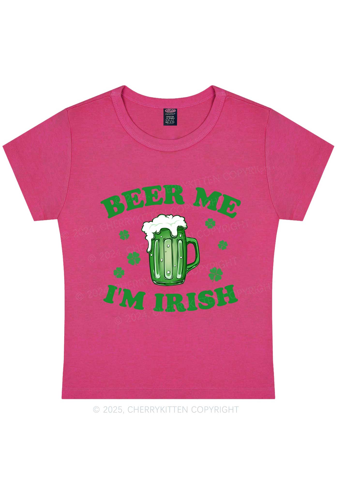 Beer Me Im Irish St Patricks Y2K Baby Tee Cherrykitten - Image 8