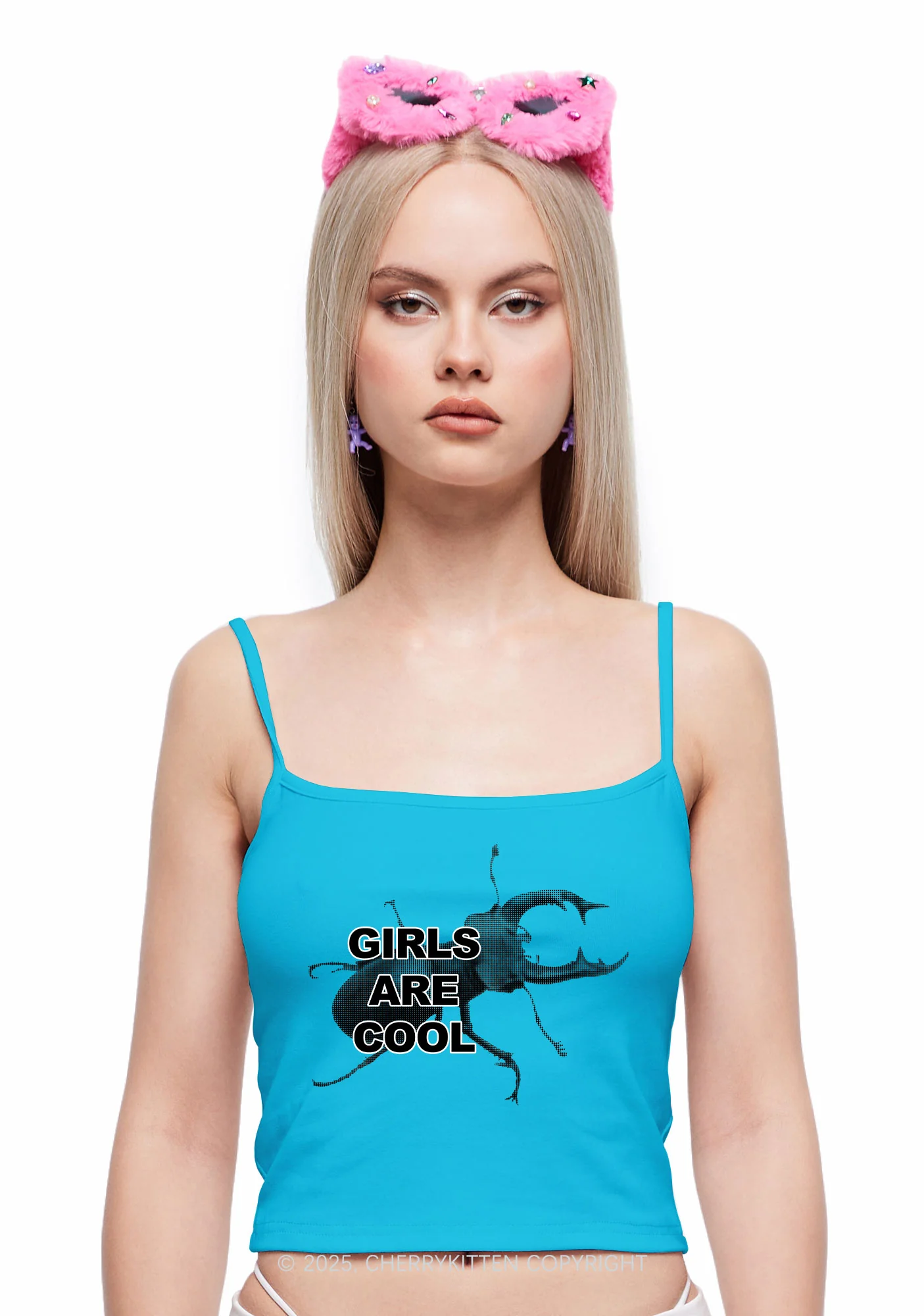 Beetle Girls Are Cool Y2K Spaghetti Strap Cami Cherrykitten - Image 2