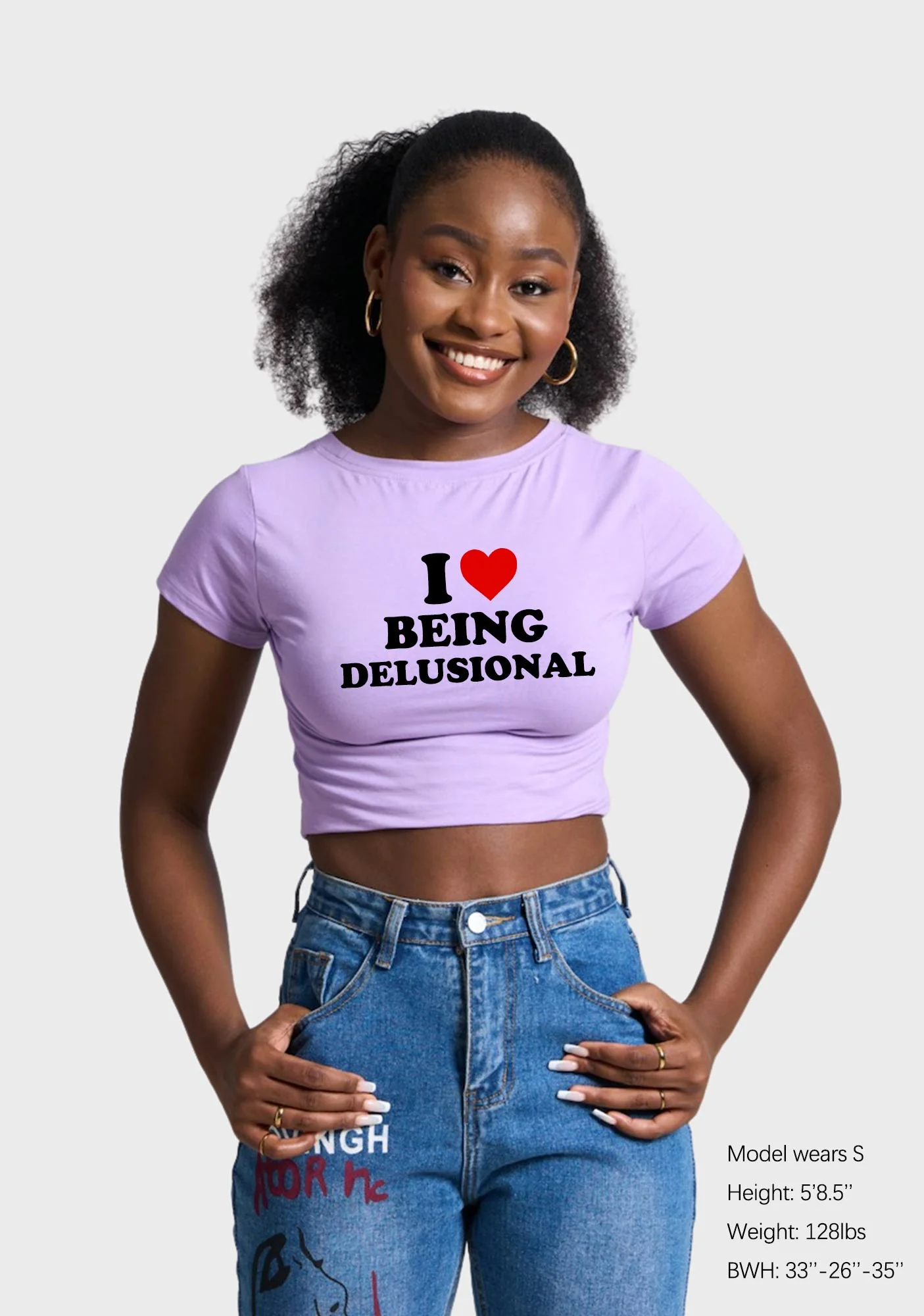 Being Delusional Y2K Baby Tee - Image 2