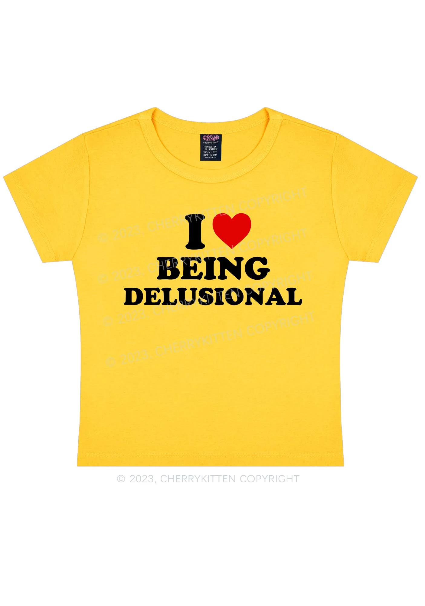 Being Delusional Y2K Baby Tee - Image 5