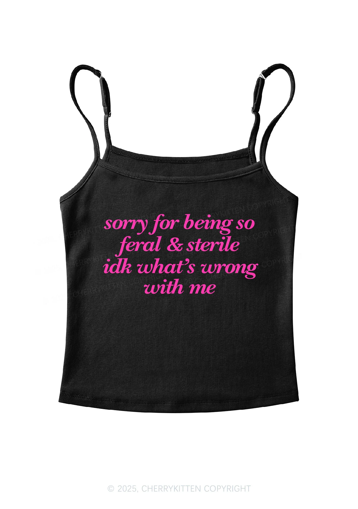 Being Feral Sterile Y2K Spaghetti Strap Cami Cherrykitten - Image 3