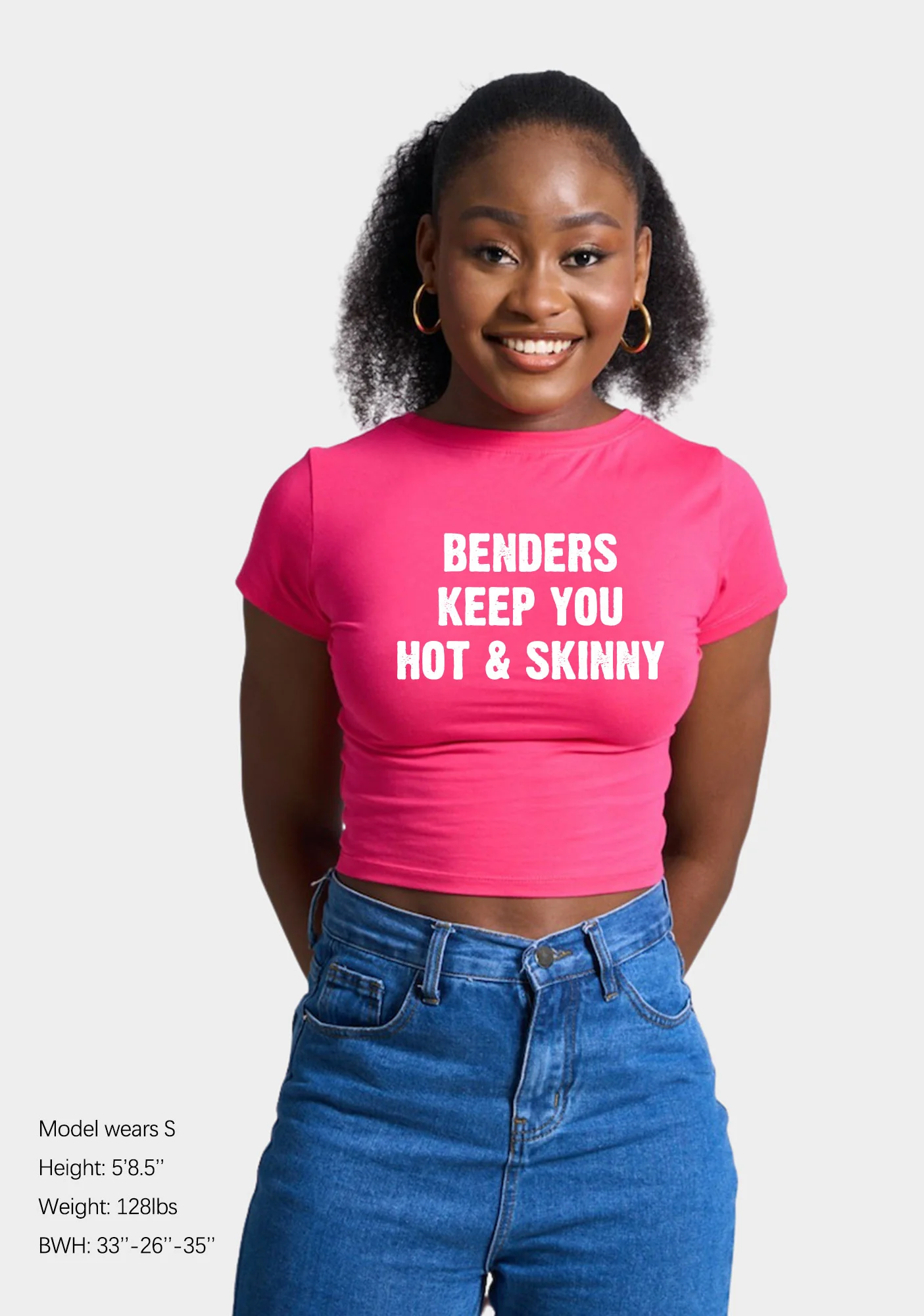 Benders Keep You Hot&Skinny Y2K Baby Tee - Image 2