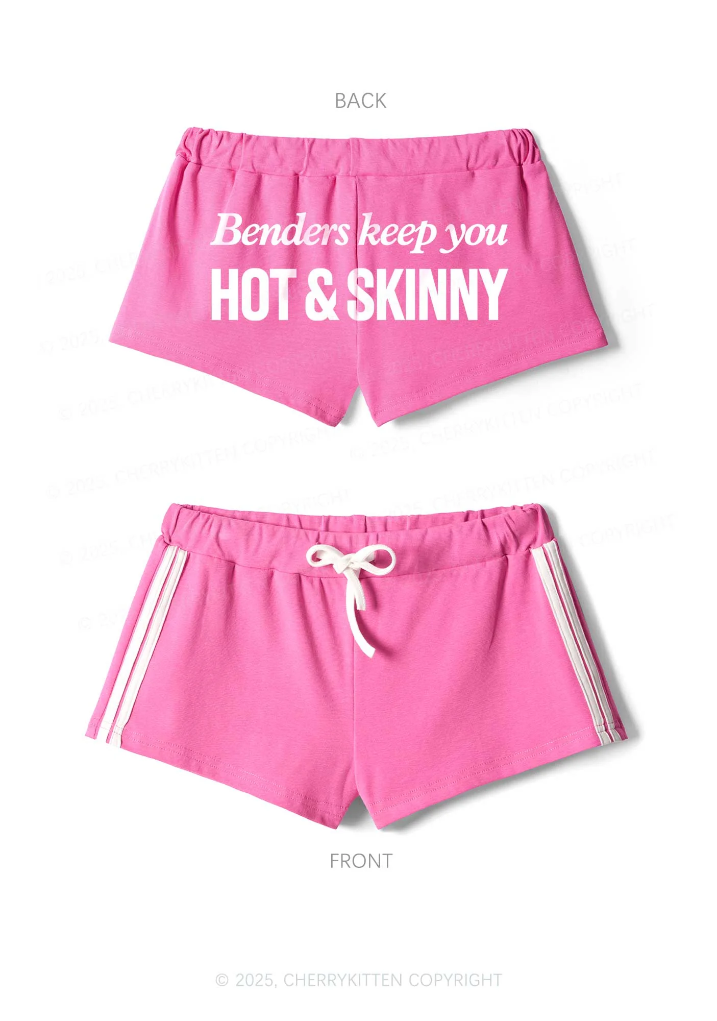 Benders Keep You Hot Skinny Y2K Drawstring Mini Shorts Cherrykitten - Image 3