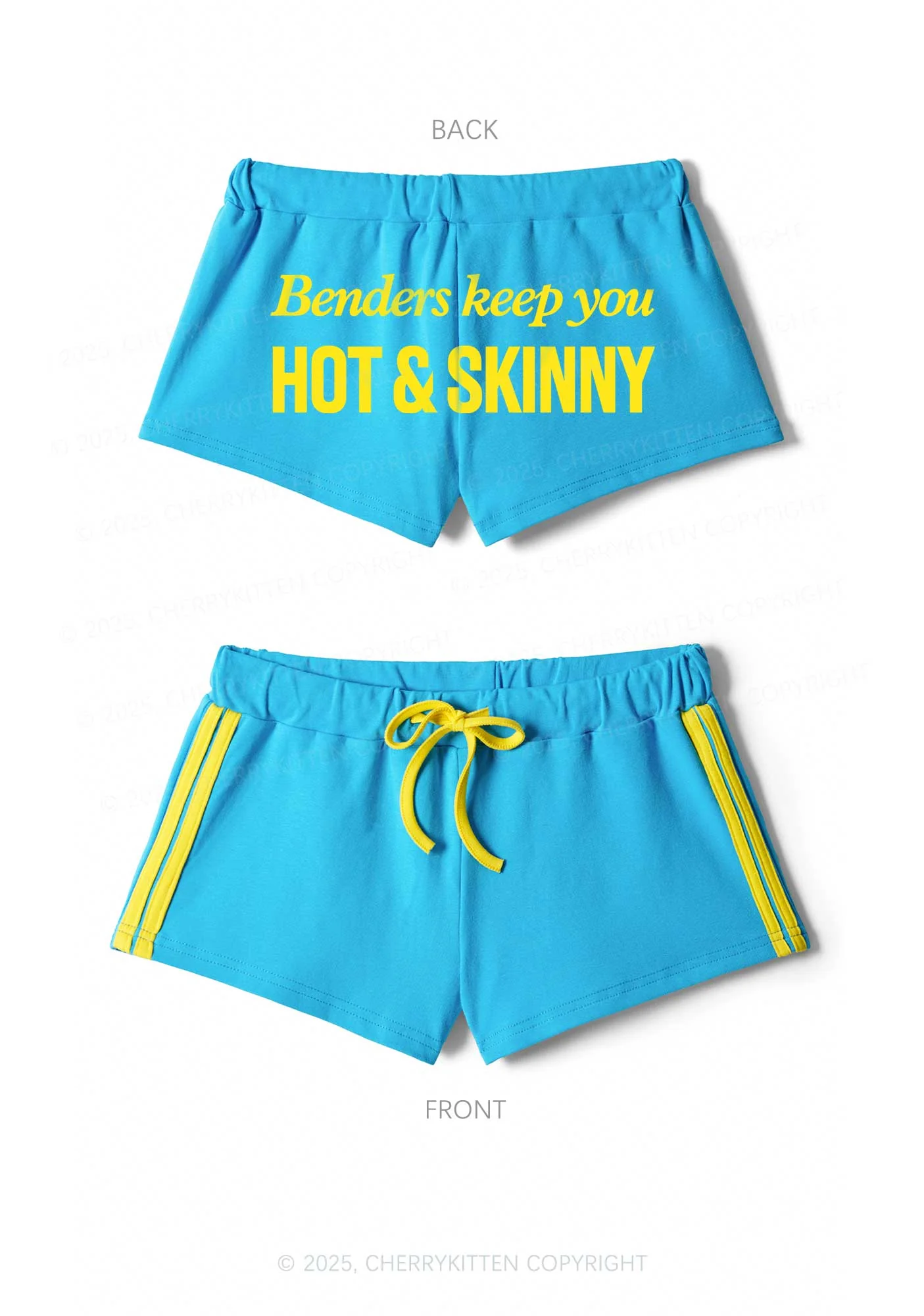 Benders Keep You Hot Skinny Y2K Drawstring Mini Shorts Cherrykitten - Image 5
