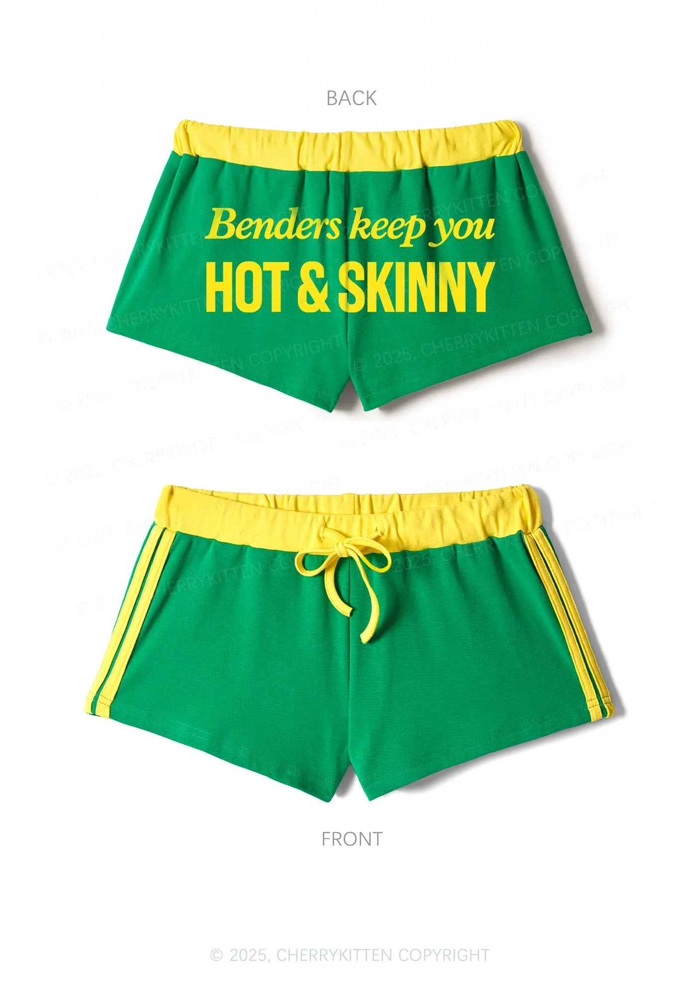 Benders Keep You Hot Skinny Y2K Drawstring Mini Shorts Cherrykitten - Image 6