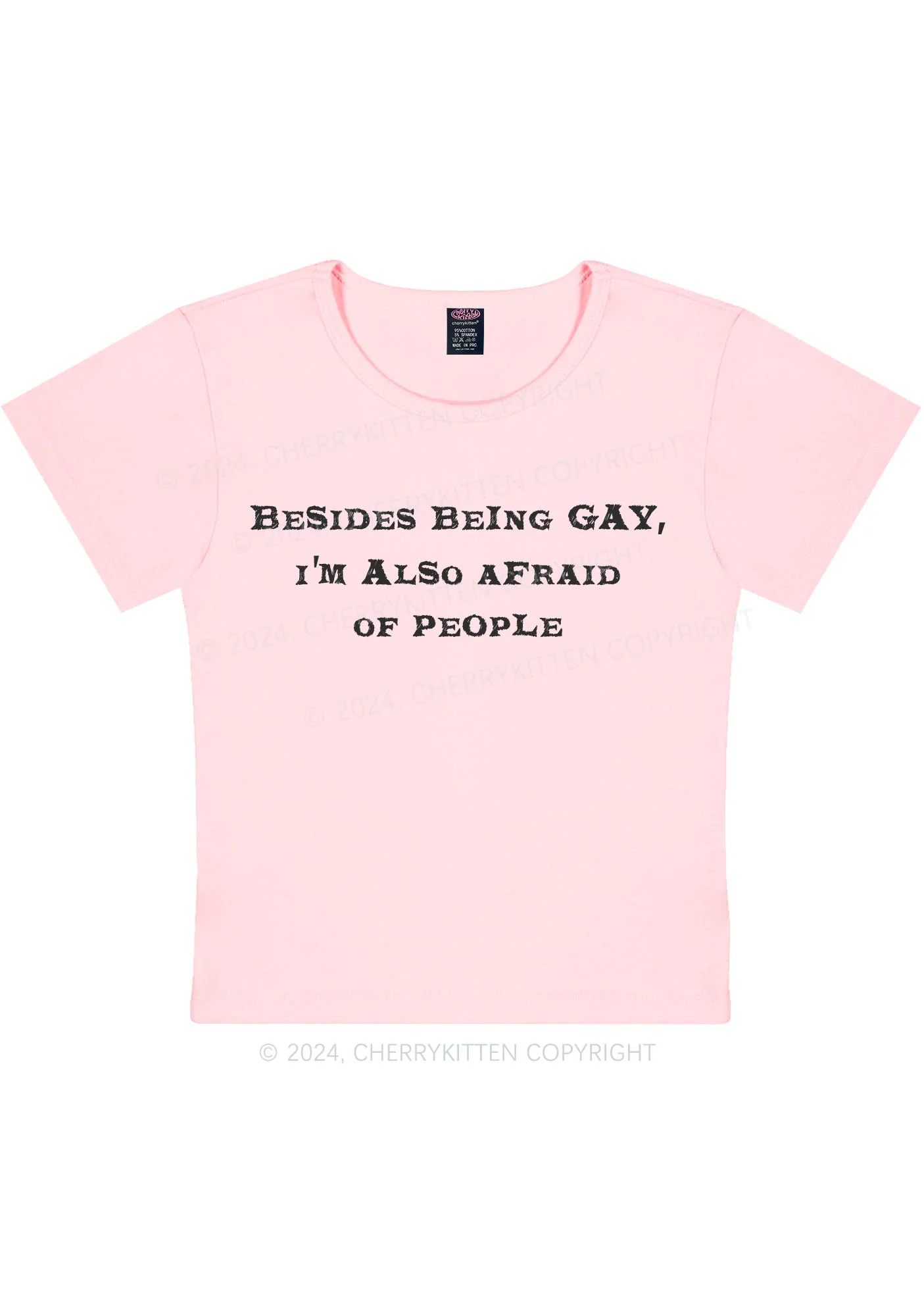Besides Being Gay Y2K Baby Tee Cherrykitten - Image 11