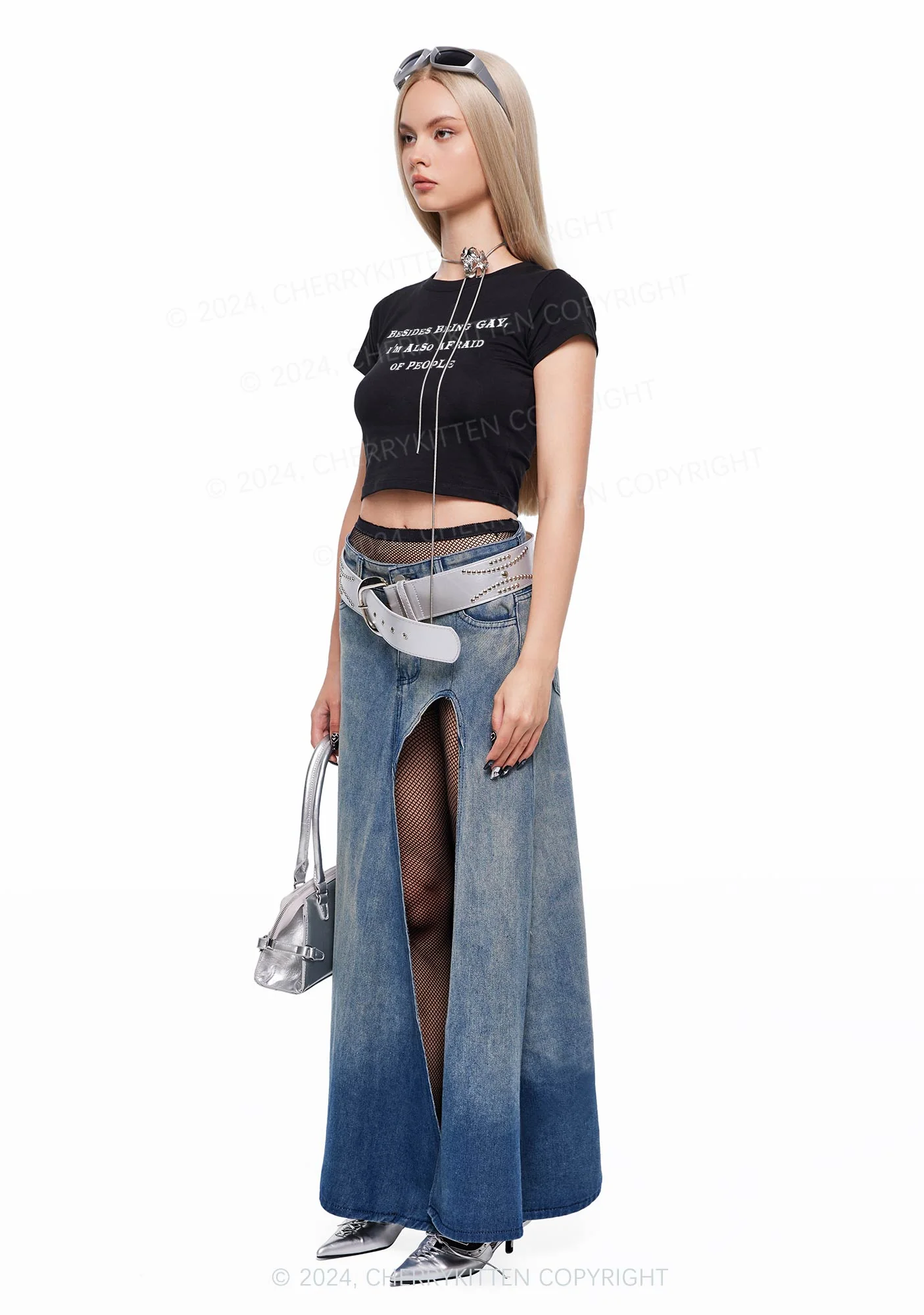 Besides Being Gay Y2K Baby Tee Cherrykitten - Image 4