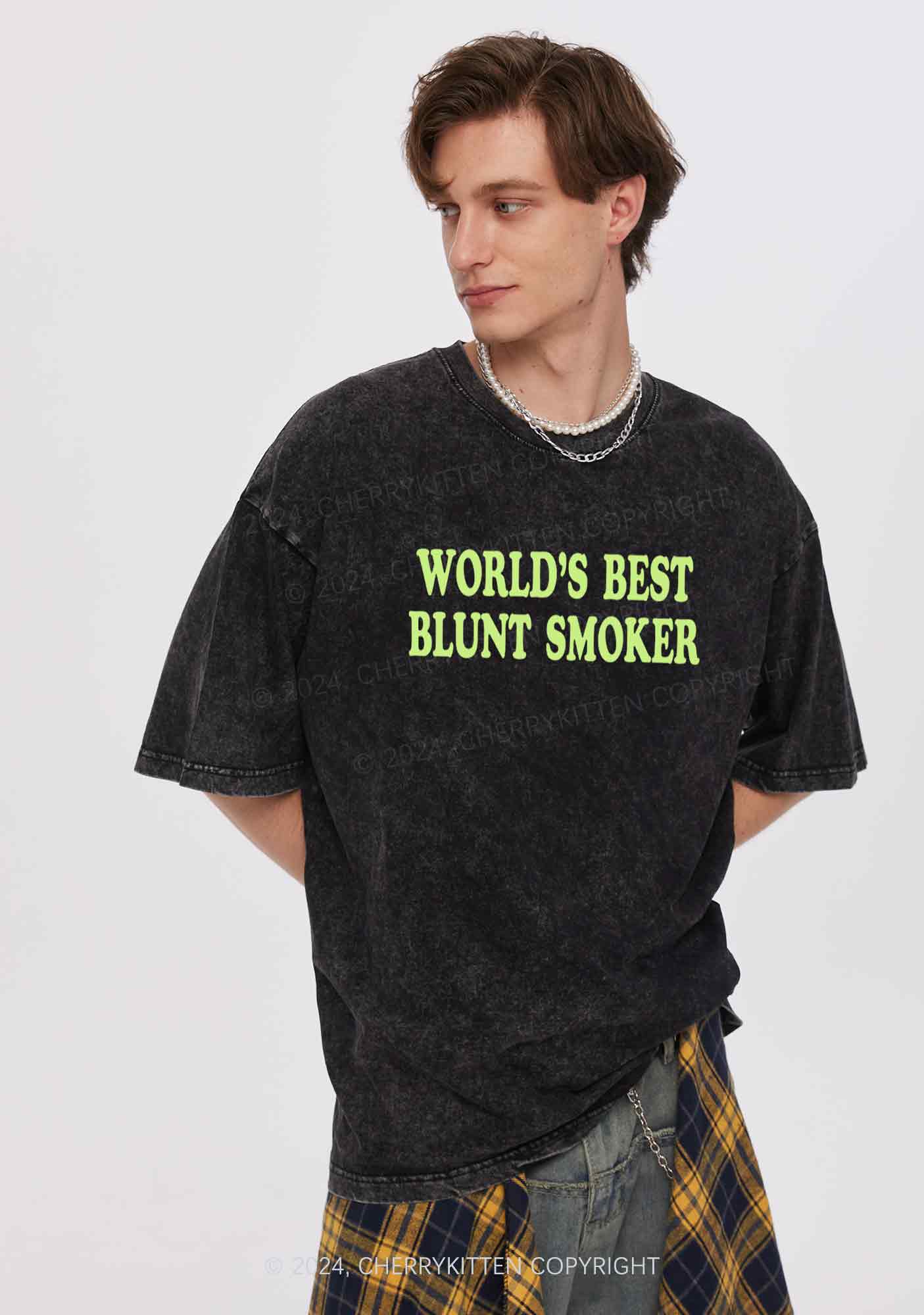 Best Blunt Smoker Y2K Washed Tee Cherrykitten - Image 2