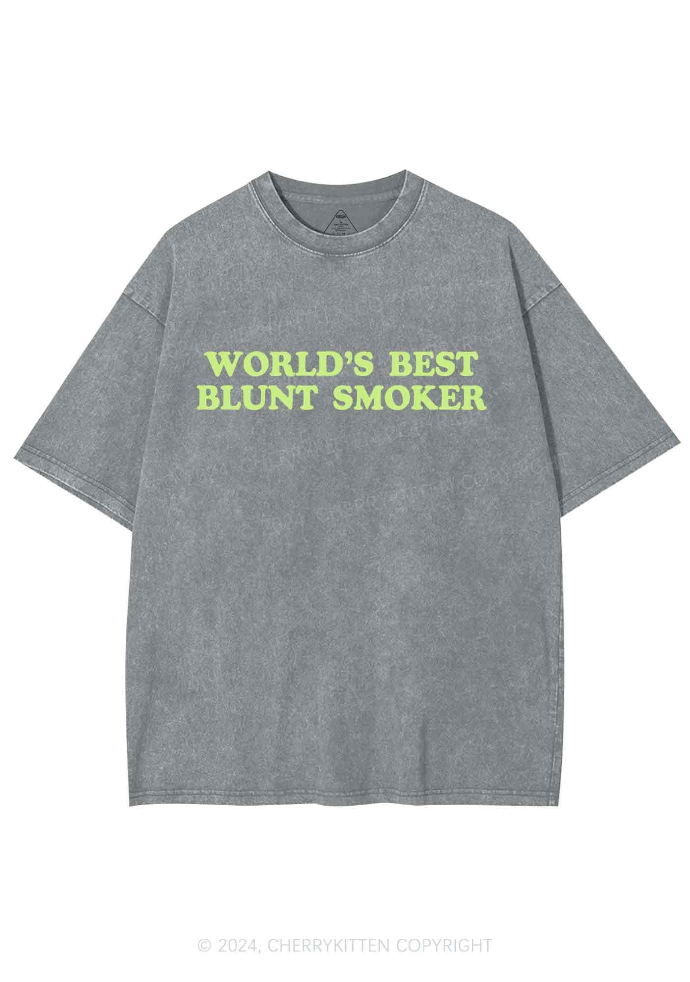 Best Blunt Smoker Y2K Washed Tee Cherrykitten - Image 7