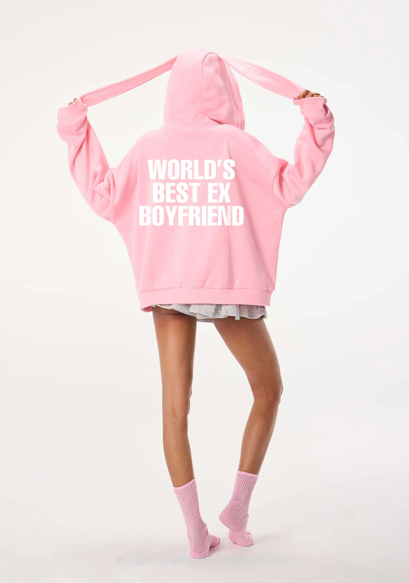 Best Ex Boyfriend Y2K Bunny Ear Zip Hoodie Cherrykitten - Image 3