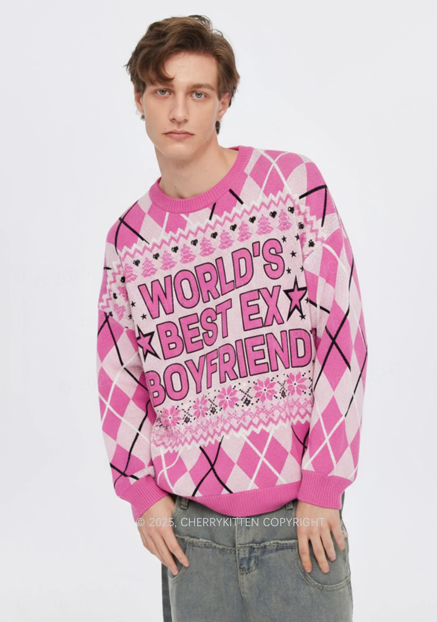 Best Ex Boyfriend Y2K Christmas Knit Sweatshirt Cherrykitten - Image 2
