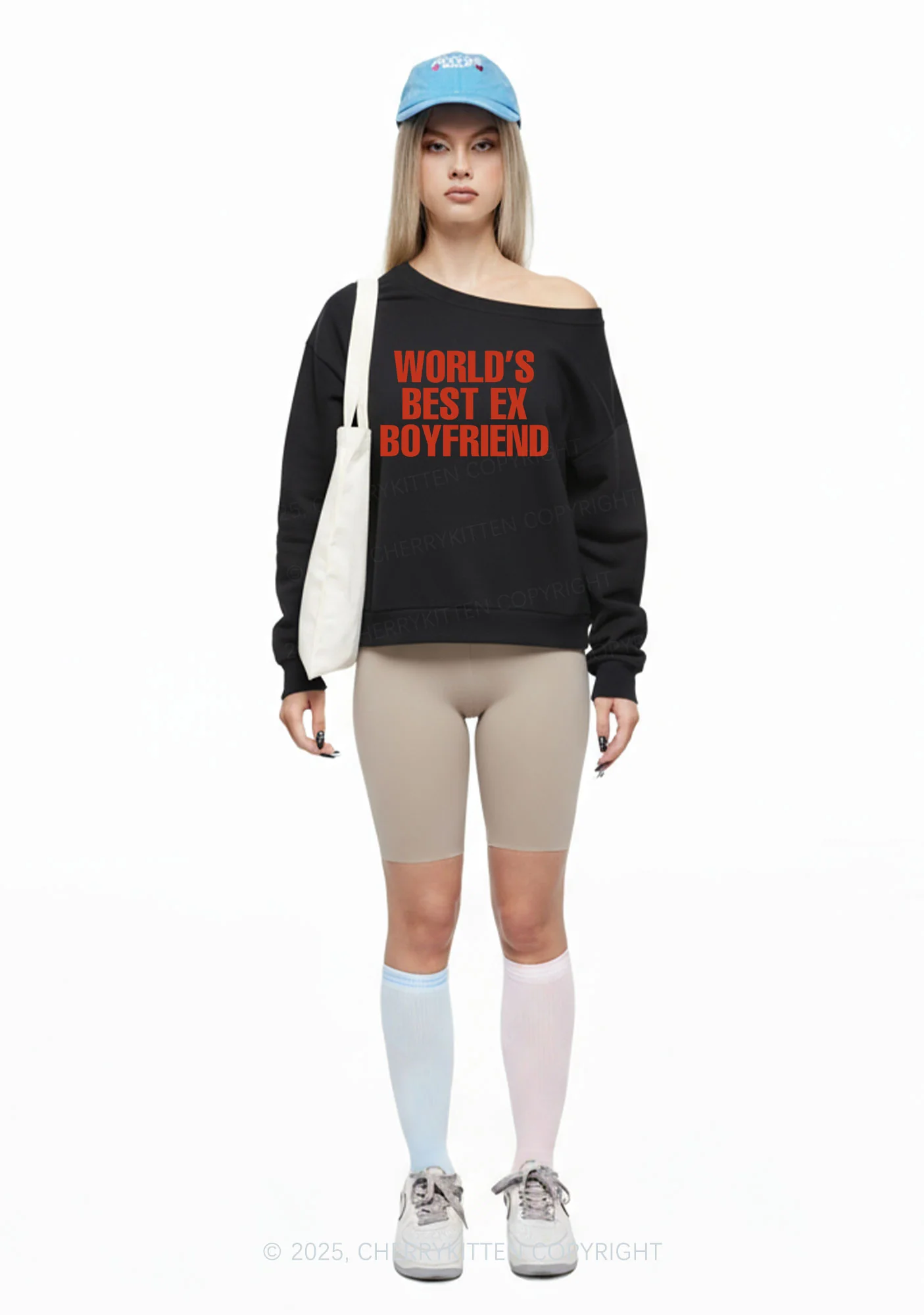 Best Ex Boyfriend Y2K Off Shoulder Sweatshirts Cherrykitten - Image 2