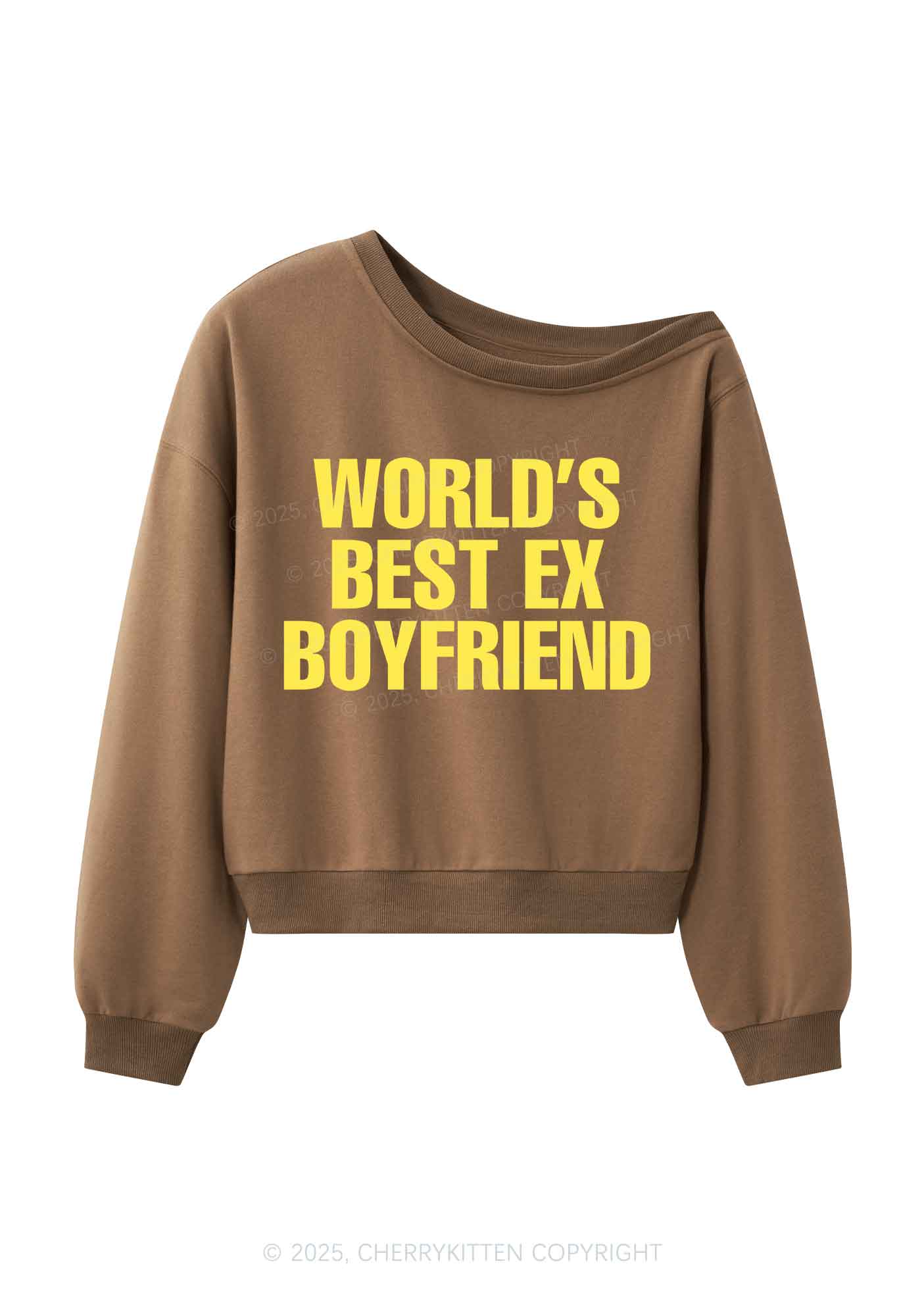 Best Ex Boyfriend Y2K Off Shoulder Sweatshirts Cherrykitten - Image 3