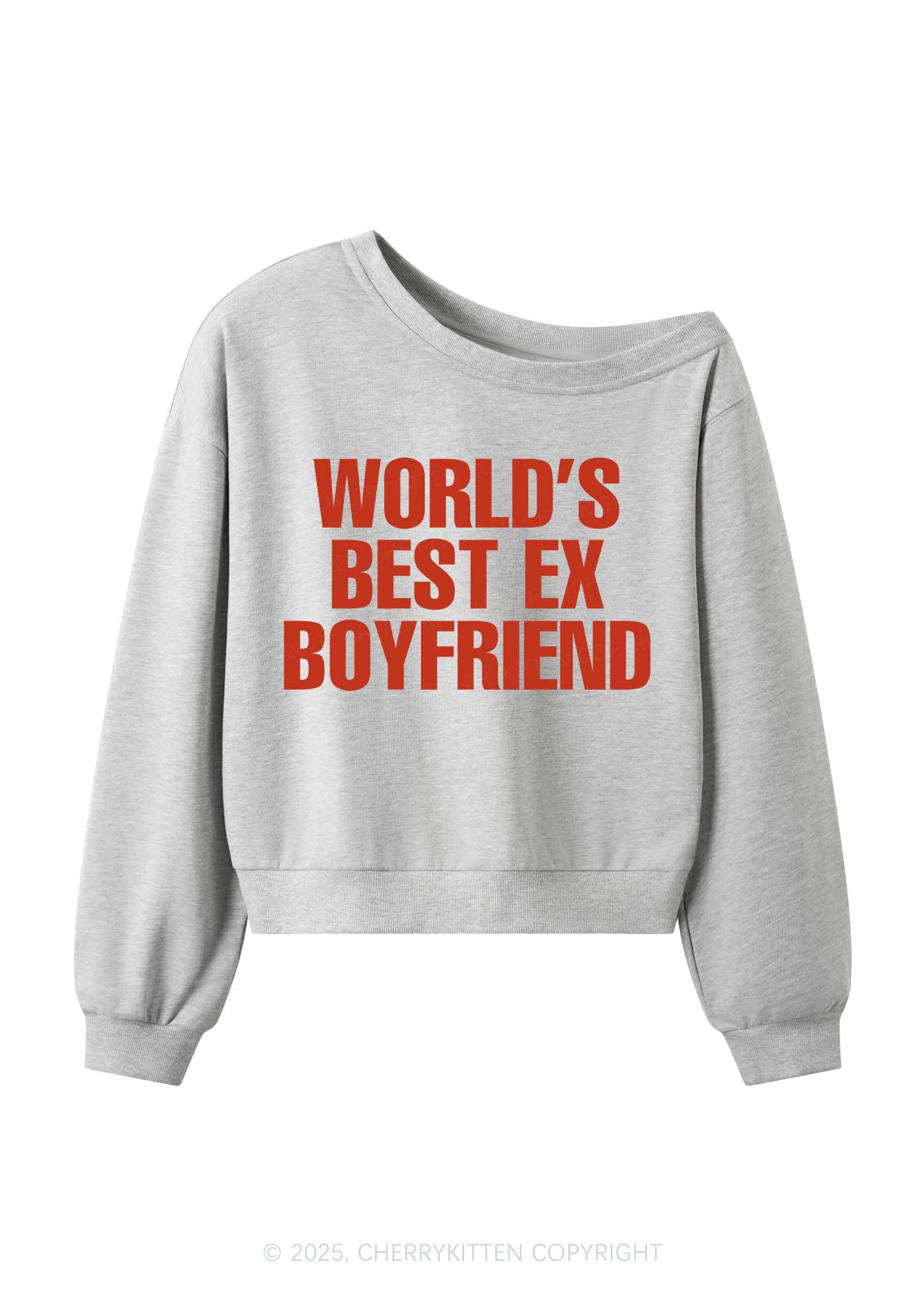 Best Ex Boyfriend Y2K Off Shoulder Sweatshirts Cherrykitten - Image 4