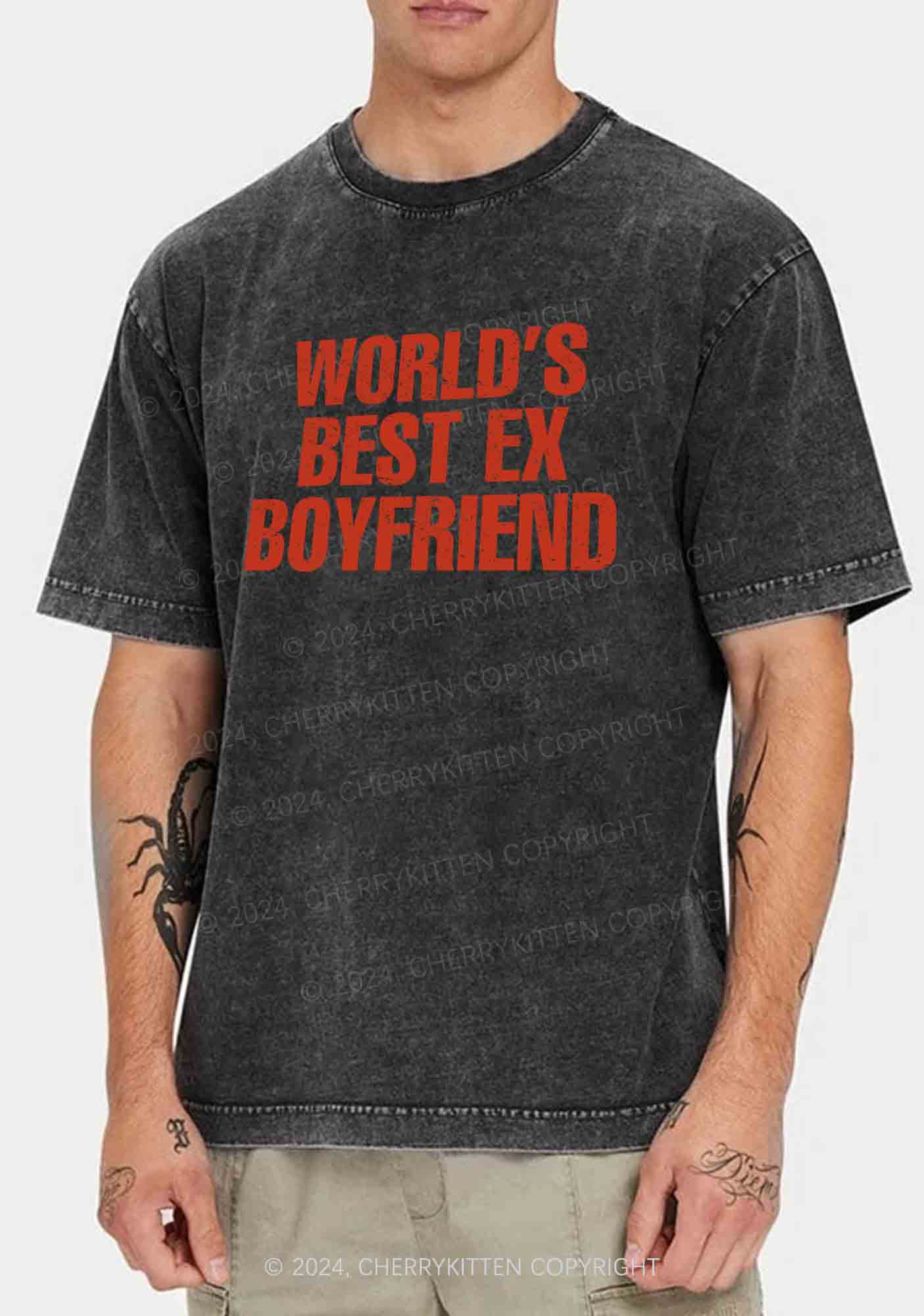 Best Ex Boyfriend Y2K Washed Tee Cherrykitten - Image 2