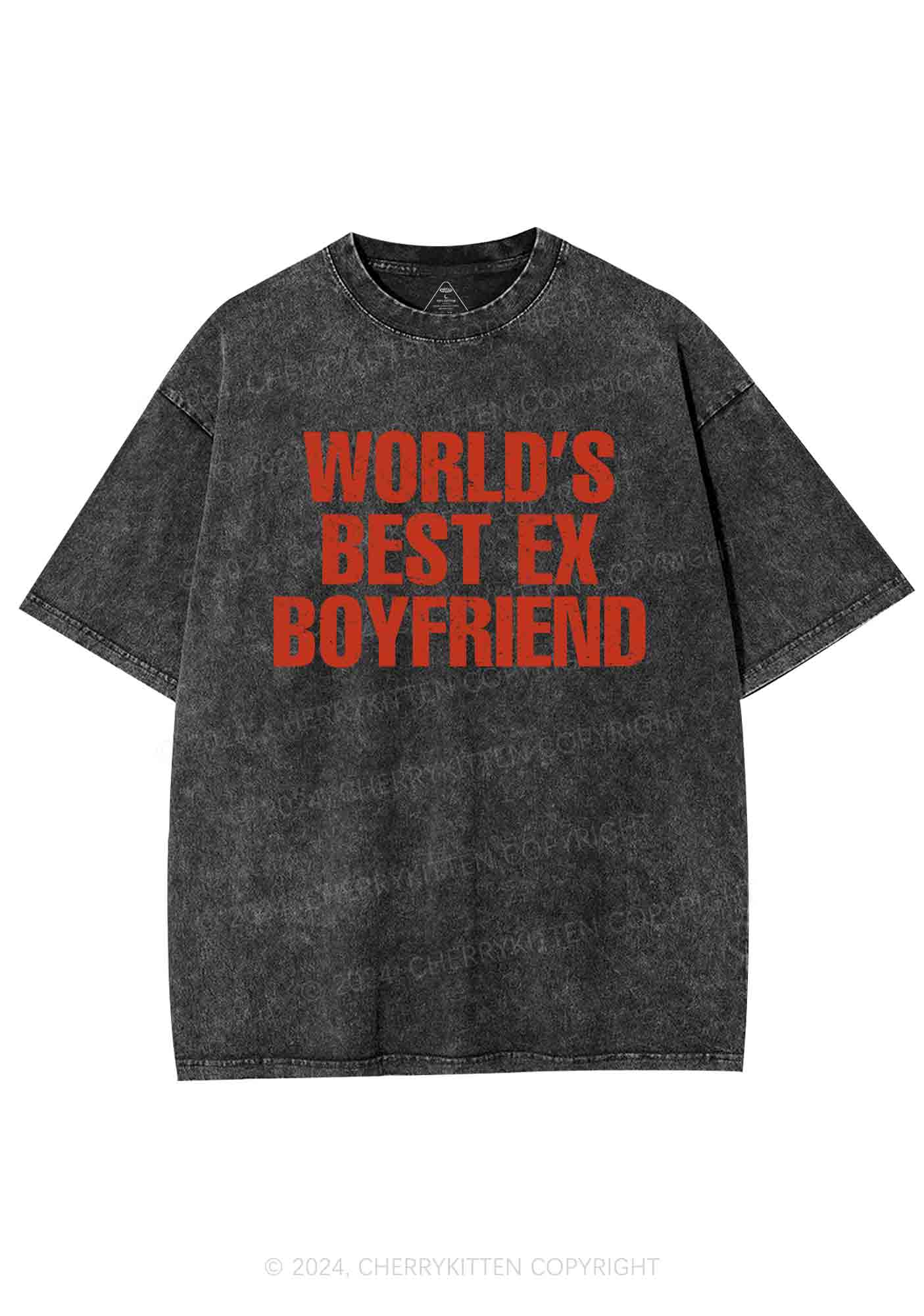 Best Ex Boyfriend Y2K Washed Tee Cherrykitten - Image 3