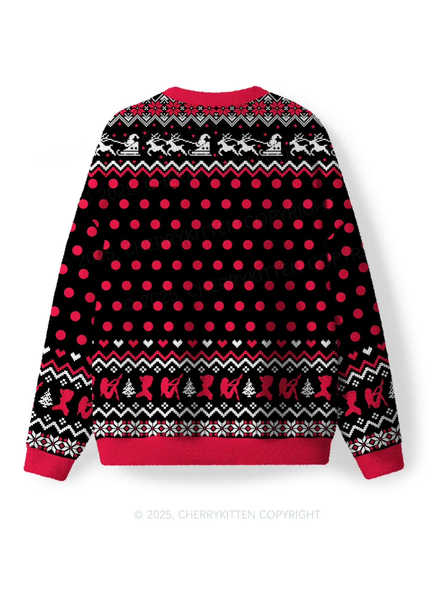 Best Ex Girlfriend Y2K Christmas Knit Sweatshirt Cherrykitten - Image 3