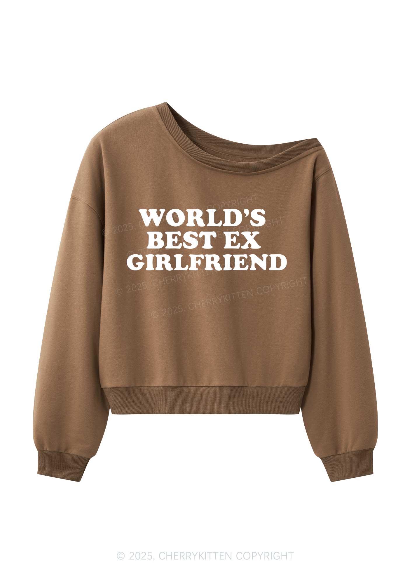 Best Ex Girlfriend Y2K Off Shoulder Sweatshirts Cherrykitten - Image 4