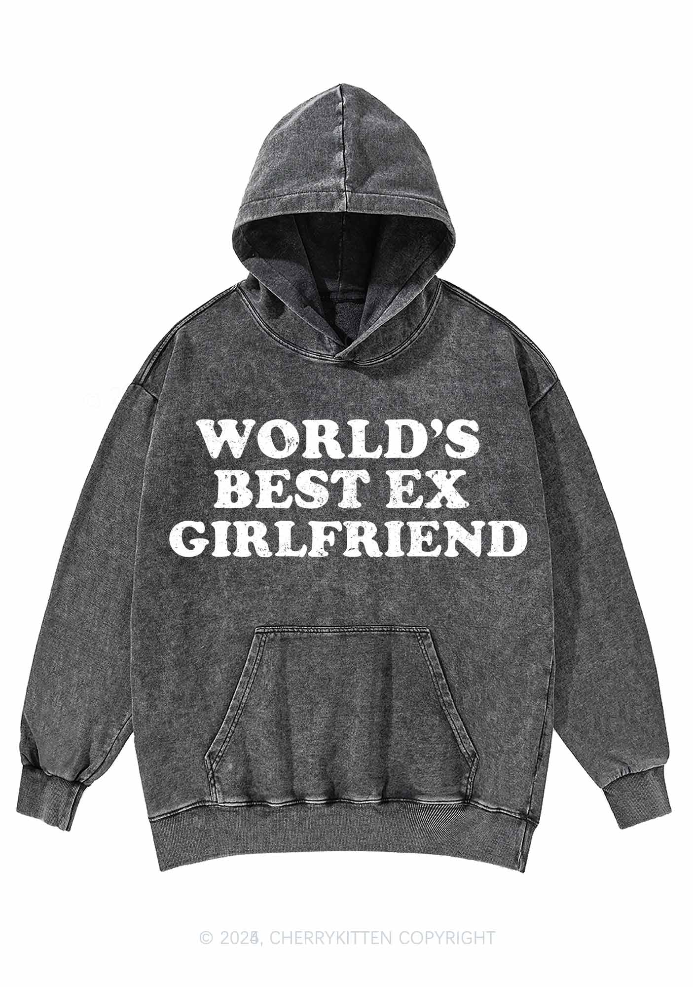 Best Ex Girlfriend Y2K Washed Hoodie Cherrykitten - Image 3