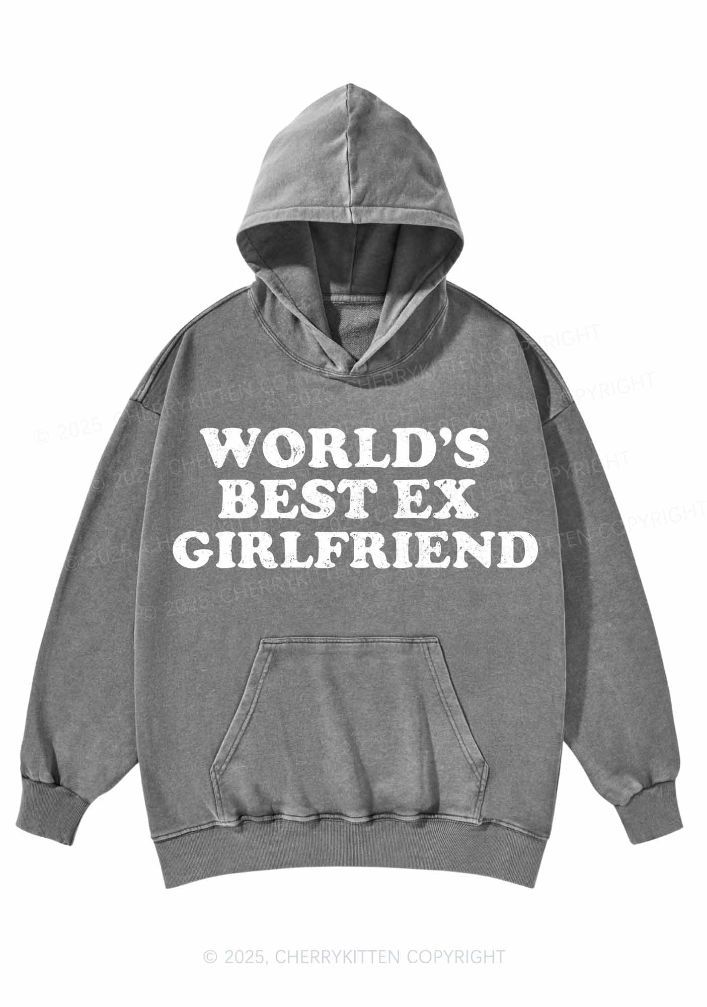 Best Ex Girlfriend Y2K Washed Hoodie Cherrykitten - Image 5
