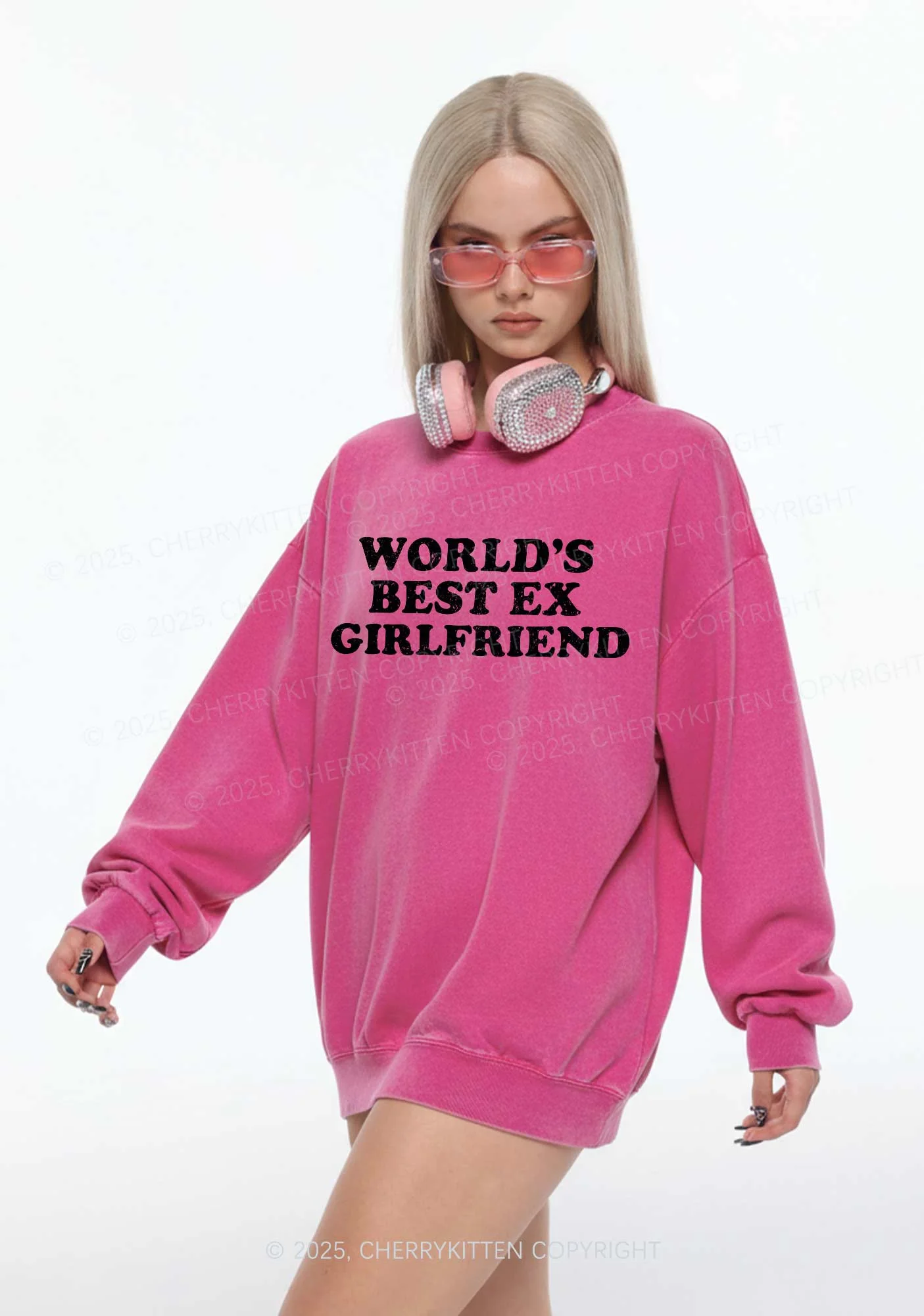 Best Ex Girlfriend Y2K Washed Sweatshirts Cherrykitten - Image 2