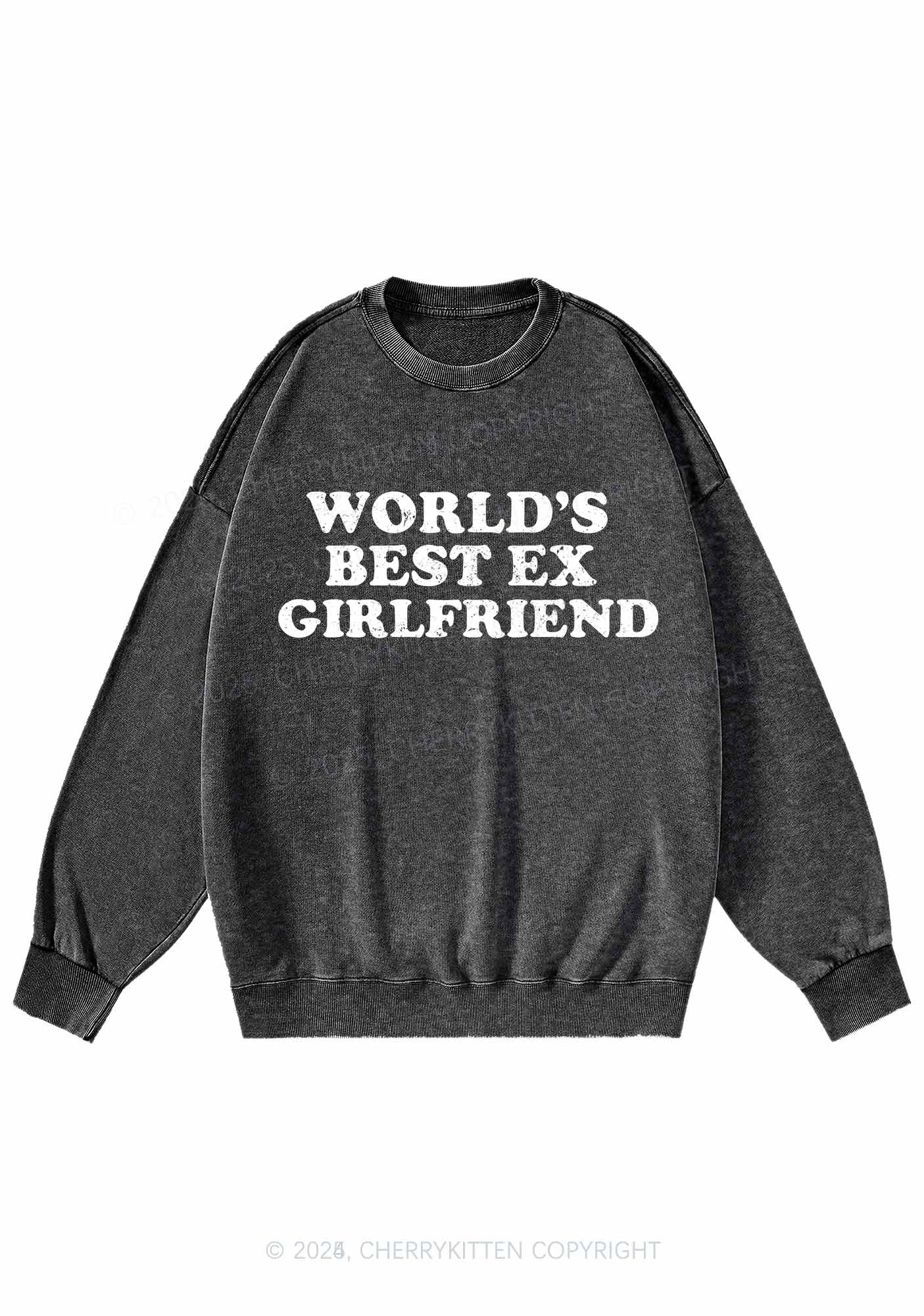 Best Ex Girlfriend Y2K Washed Sweatshirts Cherrykitten - Image 3