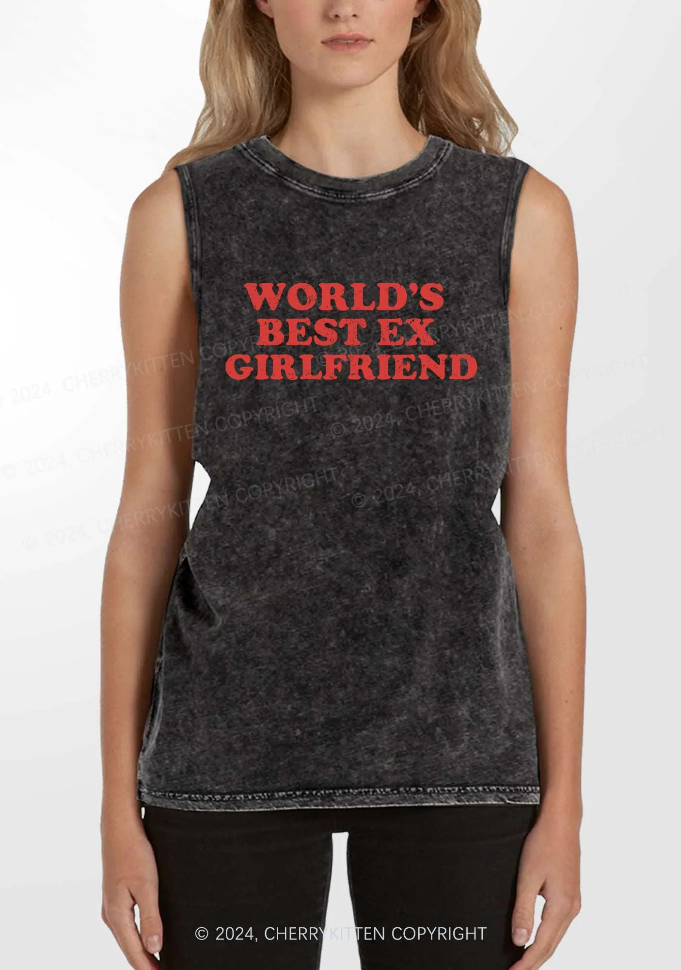 Best Ex Girlfriend Y2K Washed Tank Cherrykitten - Image 2