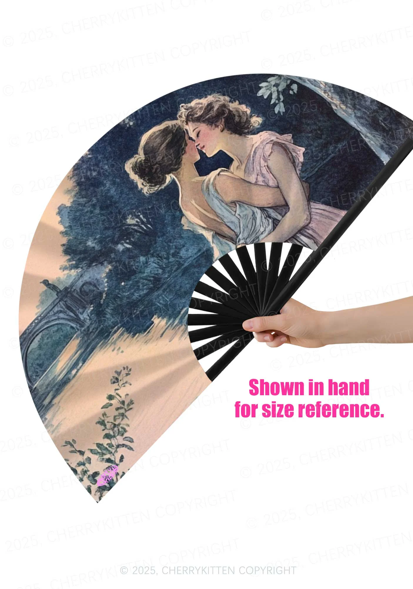 Lesbian Love Story Y2K Rave Hand Fan Cherrykitten - Image 2
