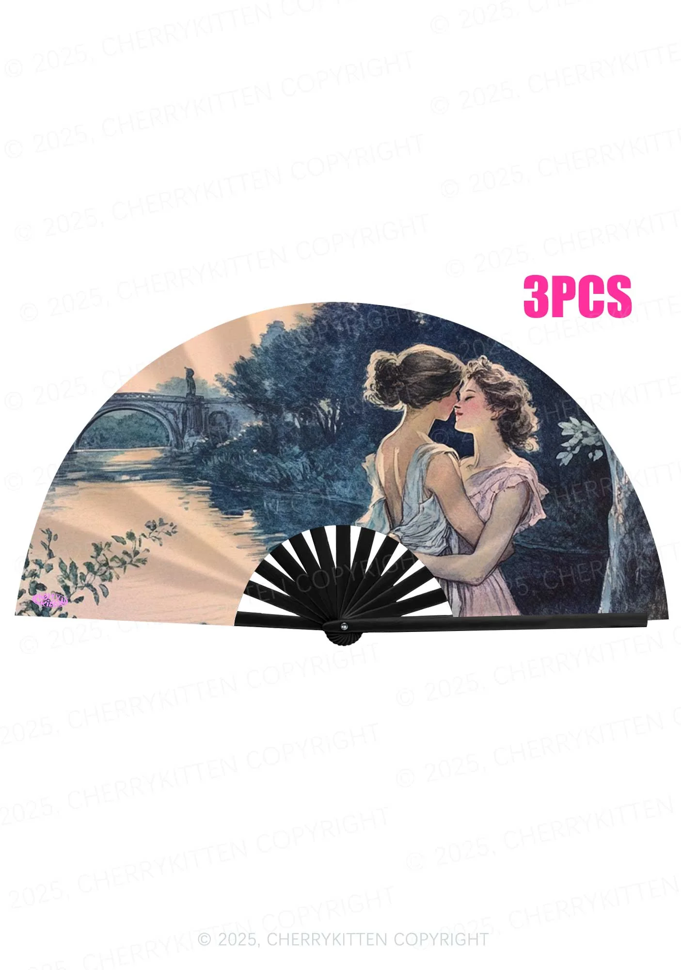 Lesbian Love Story Y2K Rave Hand Fan Cherrykitten - Image 3