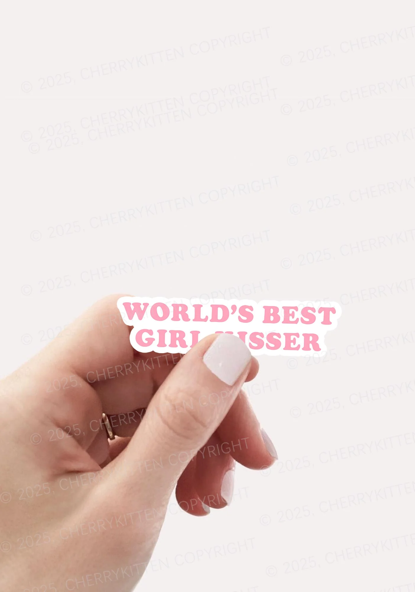 Best Girl Kisser Pride 1Pc Y2K Sticker Cherrykitten - Image 2