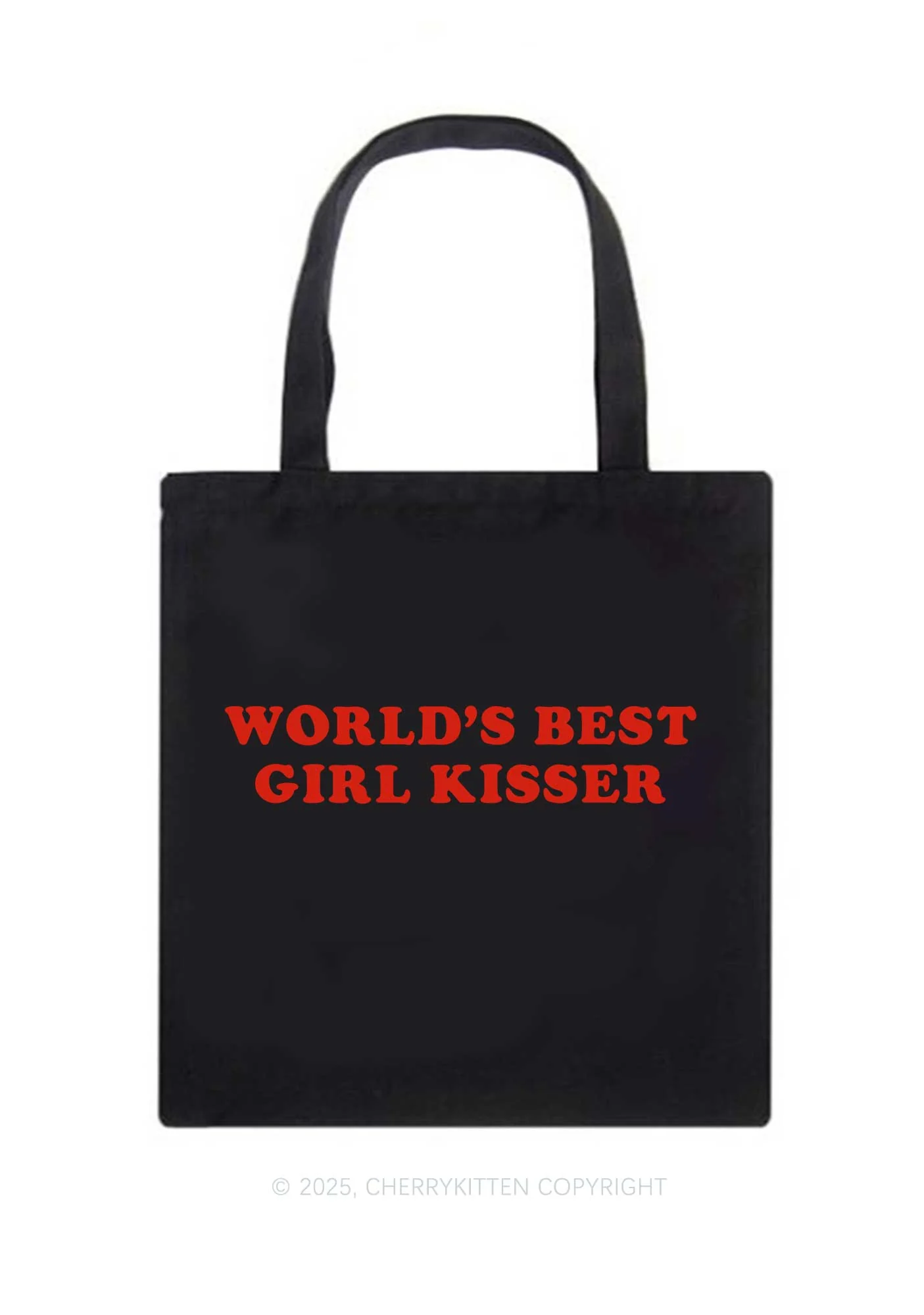 Best Girl Kisser Pride Y2K Canvas Tote Bag Cherrykitten - Image 3