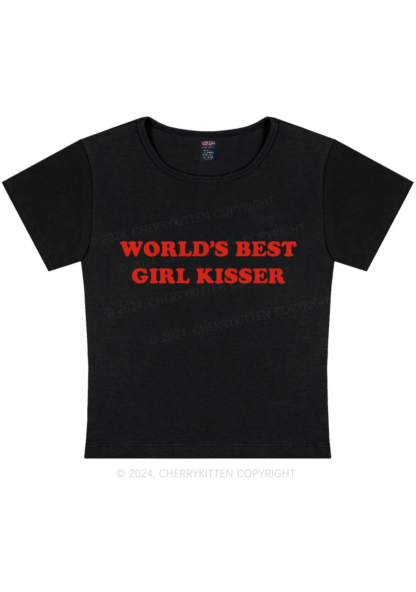 Best Girl Kisser Y2K Baby Tee Cherrykitten - Image 5